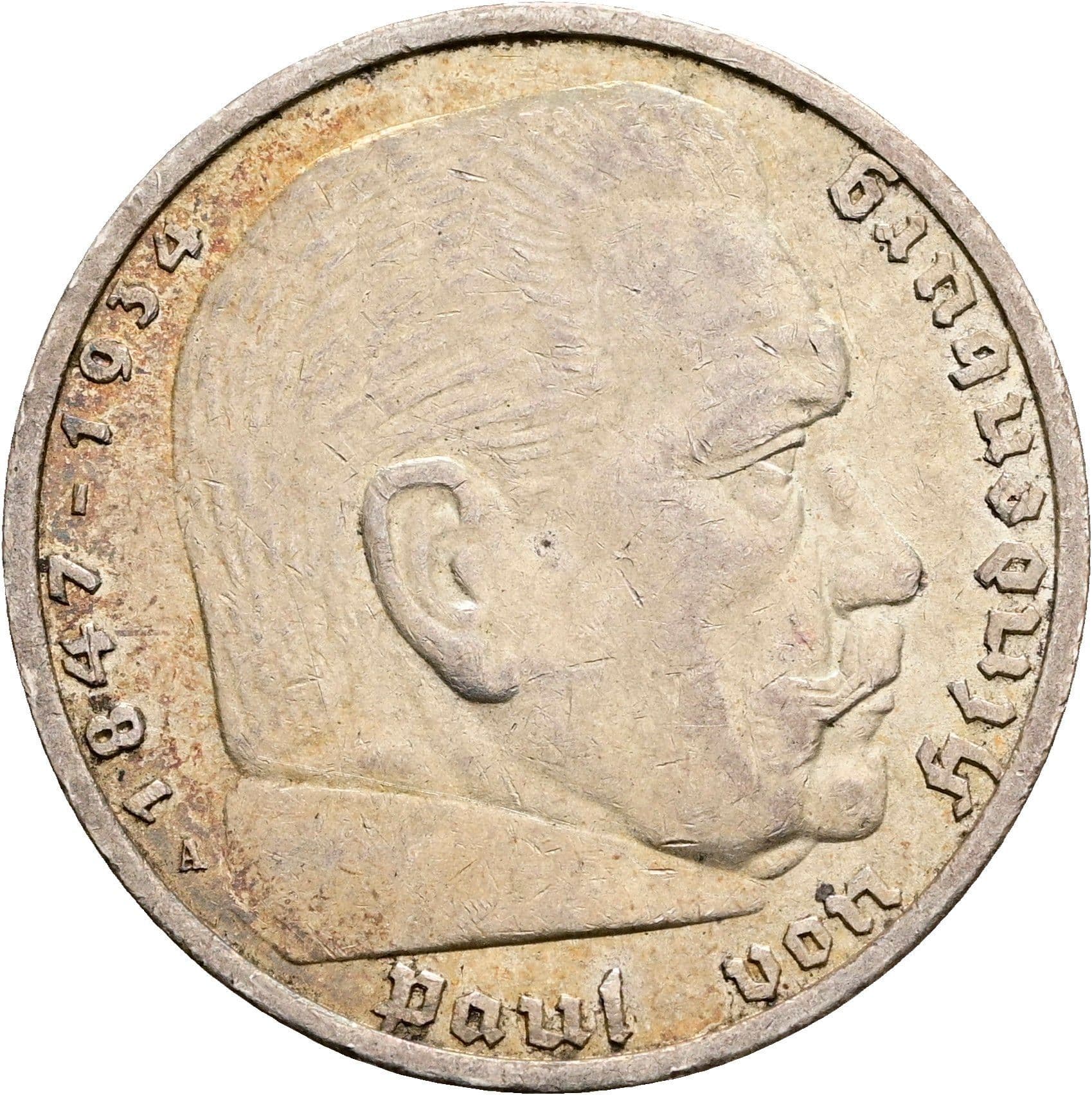 5 Reichsmark Berlin 1936 A – Vorderseite
