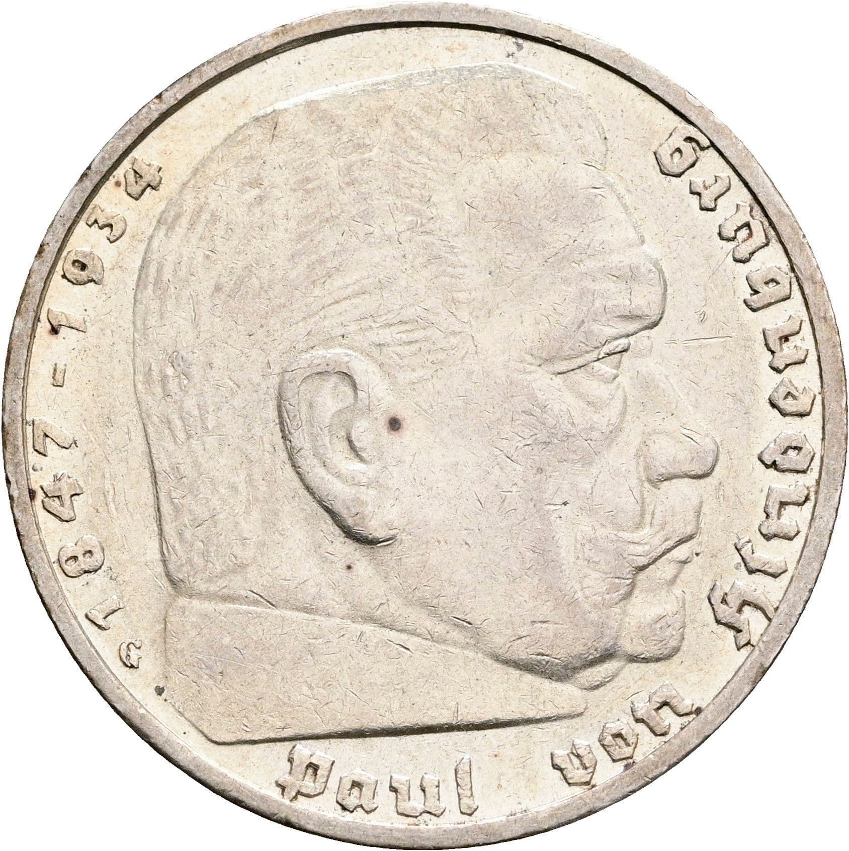 5 Reichsmark Karlsruhe 1936 G – Vorderseite