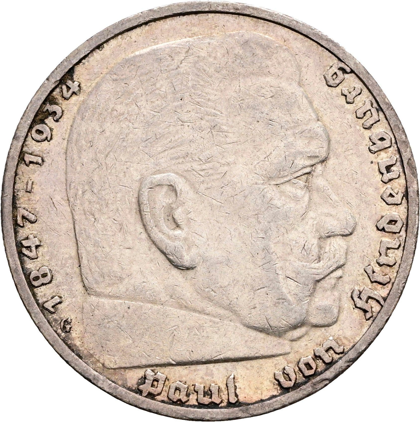 5 Reichsmark Karlsruhe 1936 G – Vorderseite