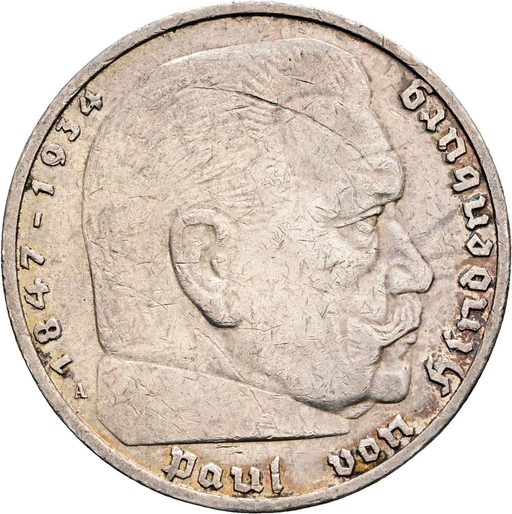 5 Reichsmark Berlin 1936 A – Vorderseite