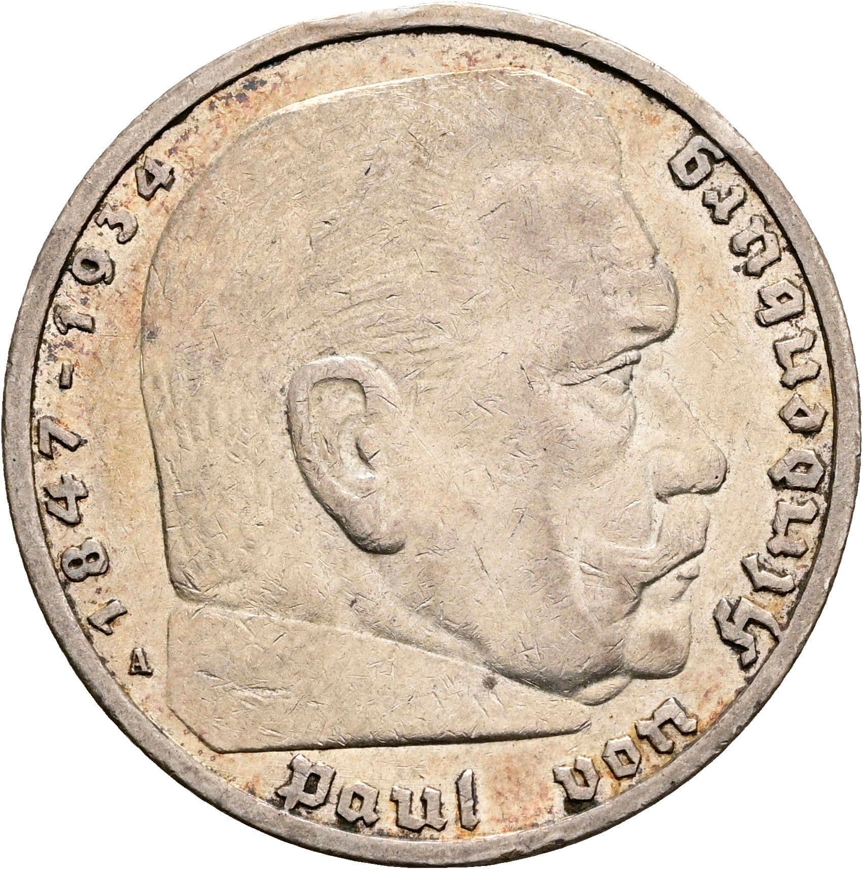 5 Reichsmark Berlin 1936 A – Vorderseite