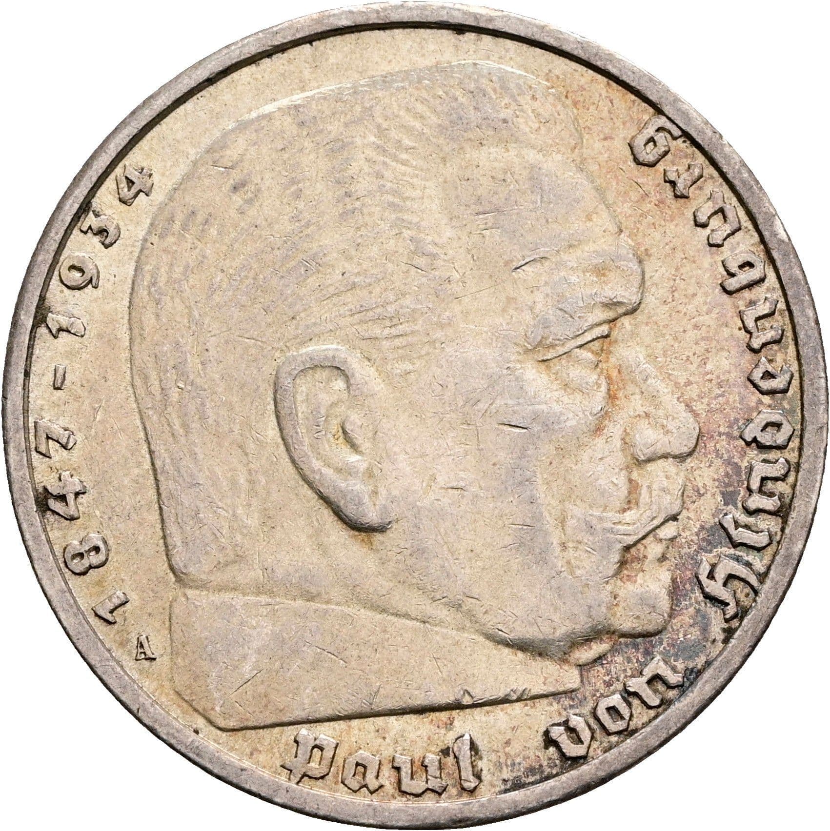 5 Reichsmark Berlin 1936 A – Vorderseite