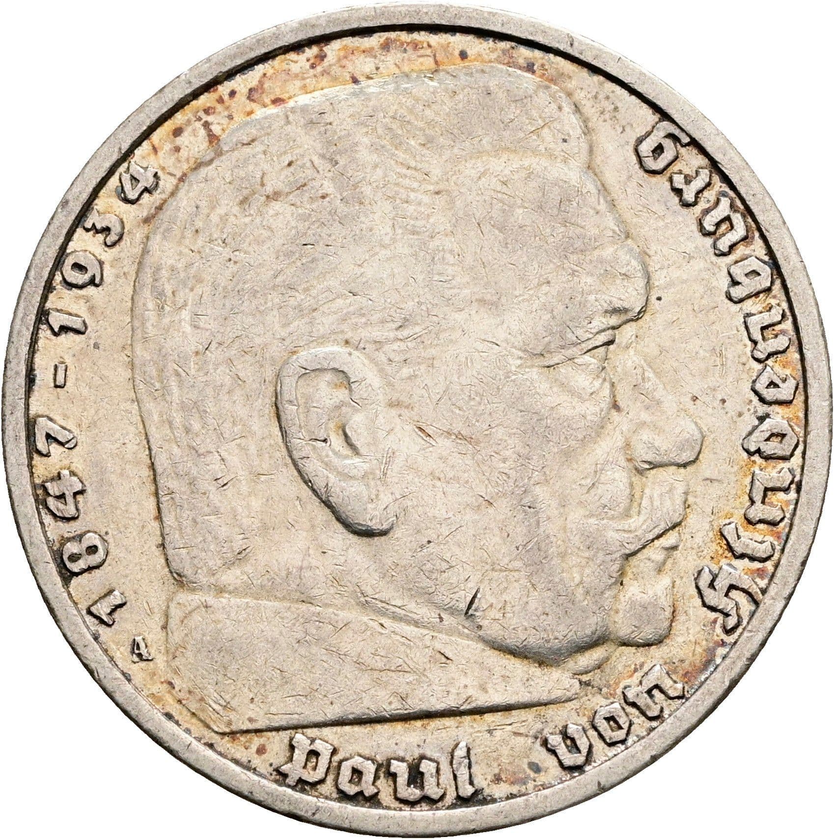 5 Reichsmark Berlin 1935 A – Vorderseite