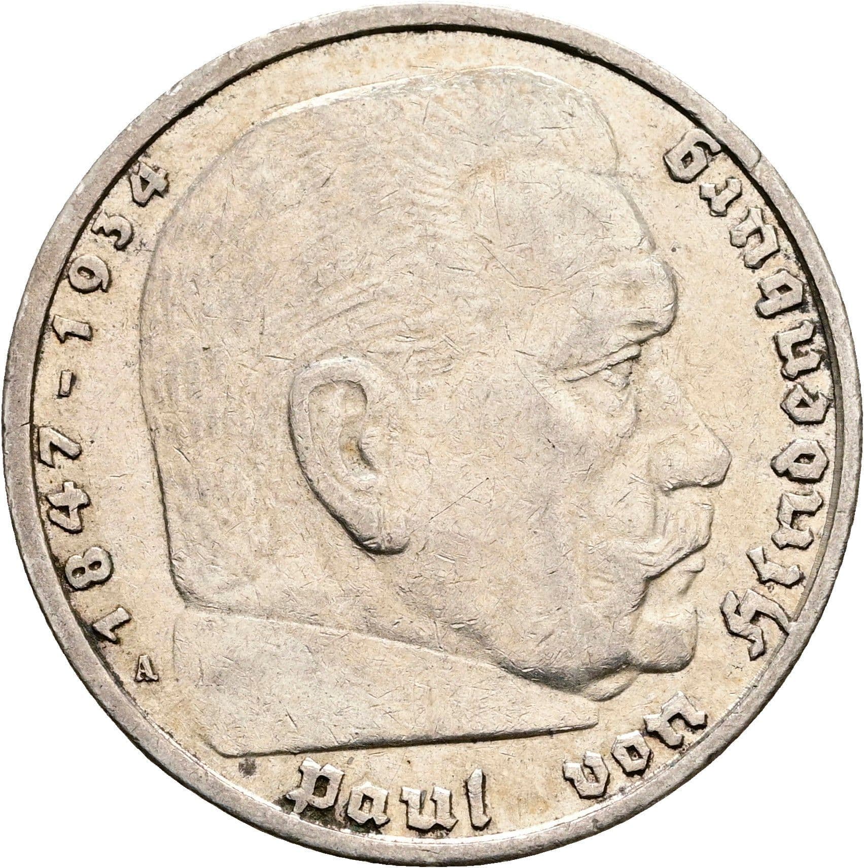5 Reichsmark Berlin 1935 A – Vorderseite
