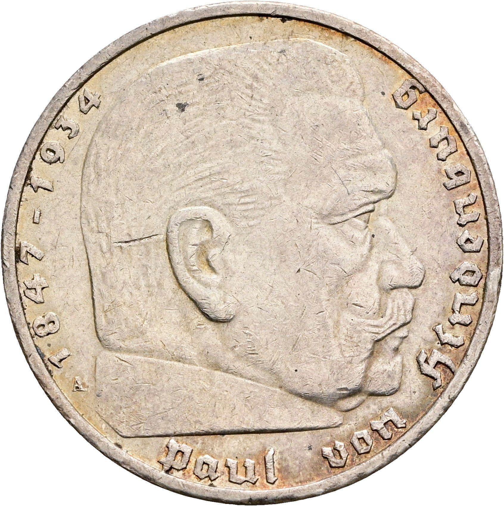 5 Reichsmark Berlin 1936 A – Vorderseite