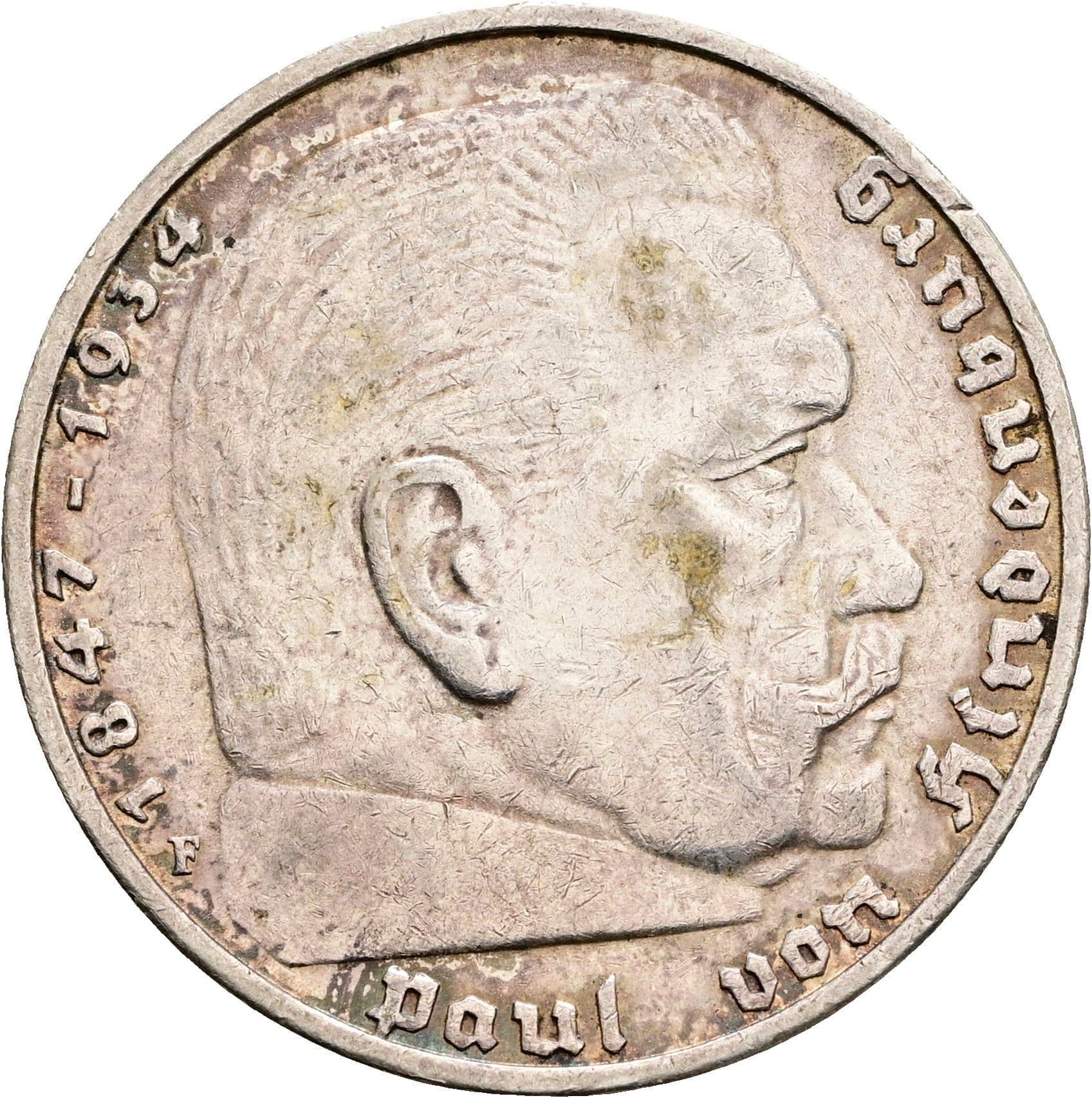 5 Reichsmark München 1935 F – Vorderseite