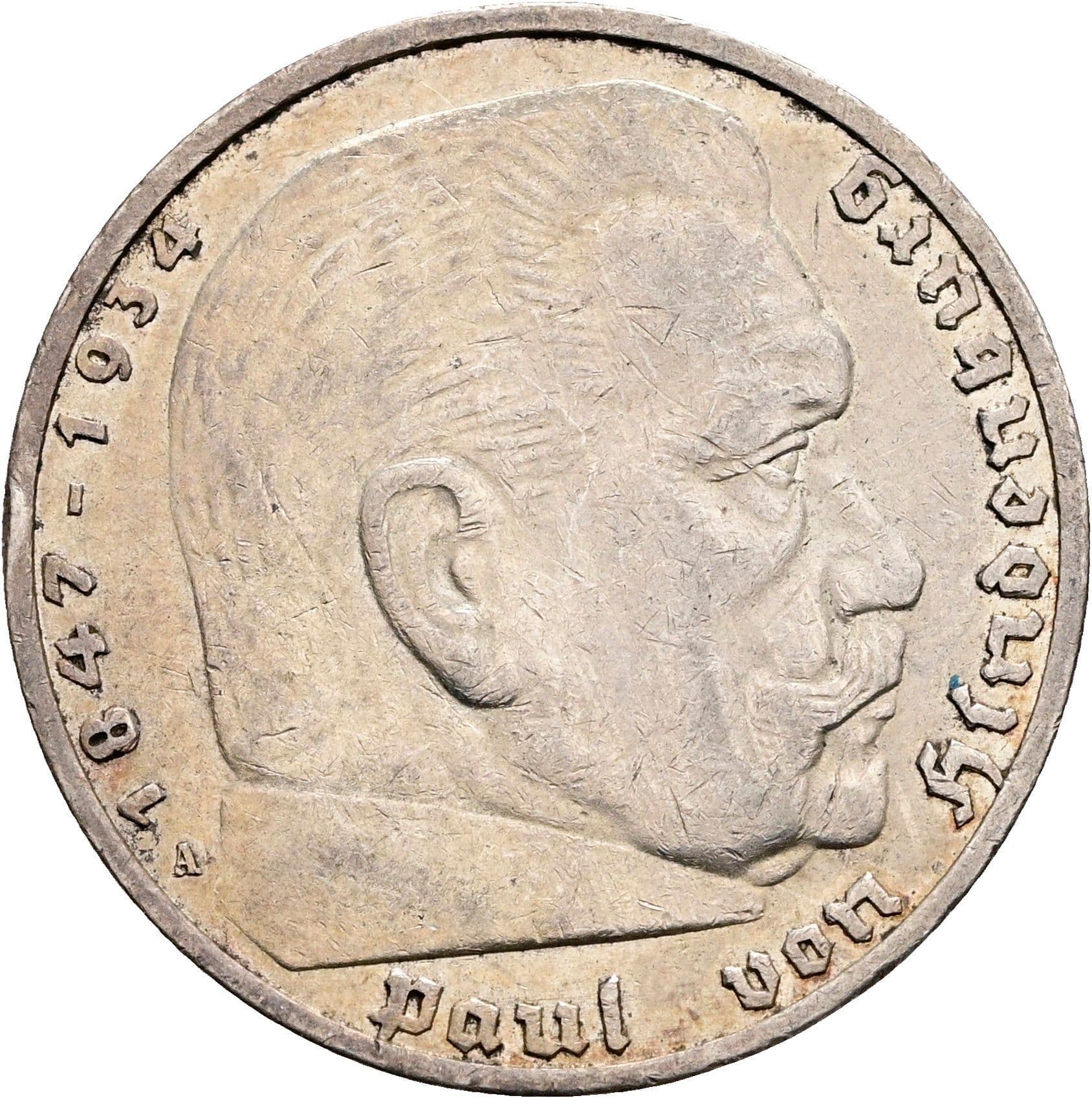 5 Reichsmark Berlin 1936 A – Vorderseite
