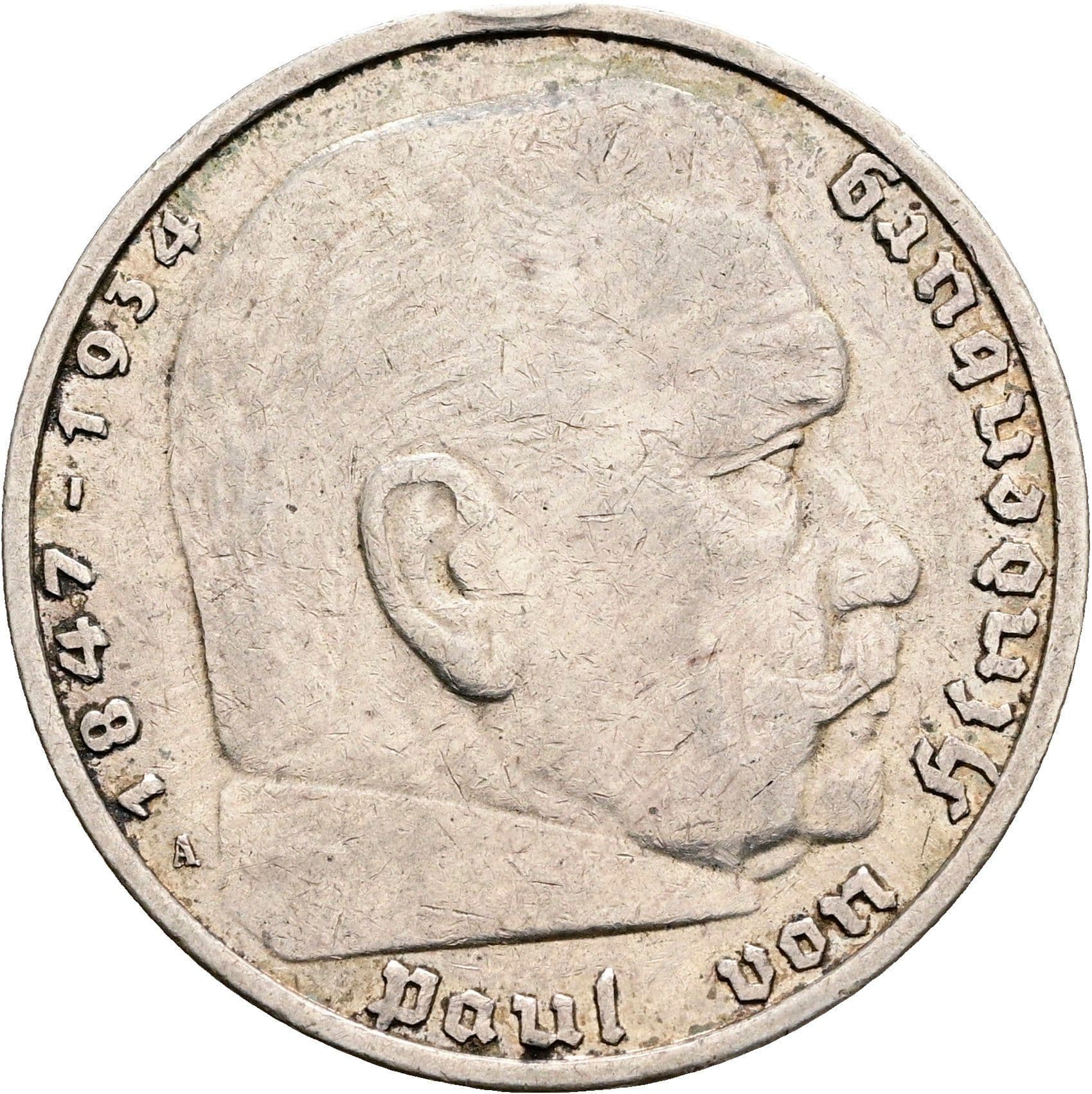 5 Reichsmark Berlin 1935 A – Vorderseite