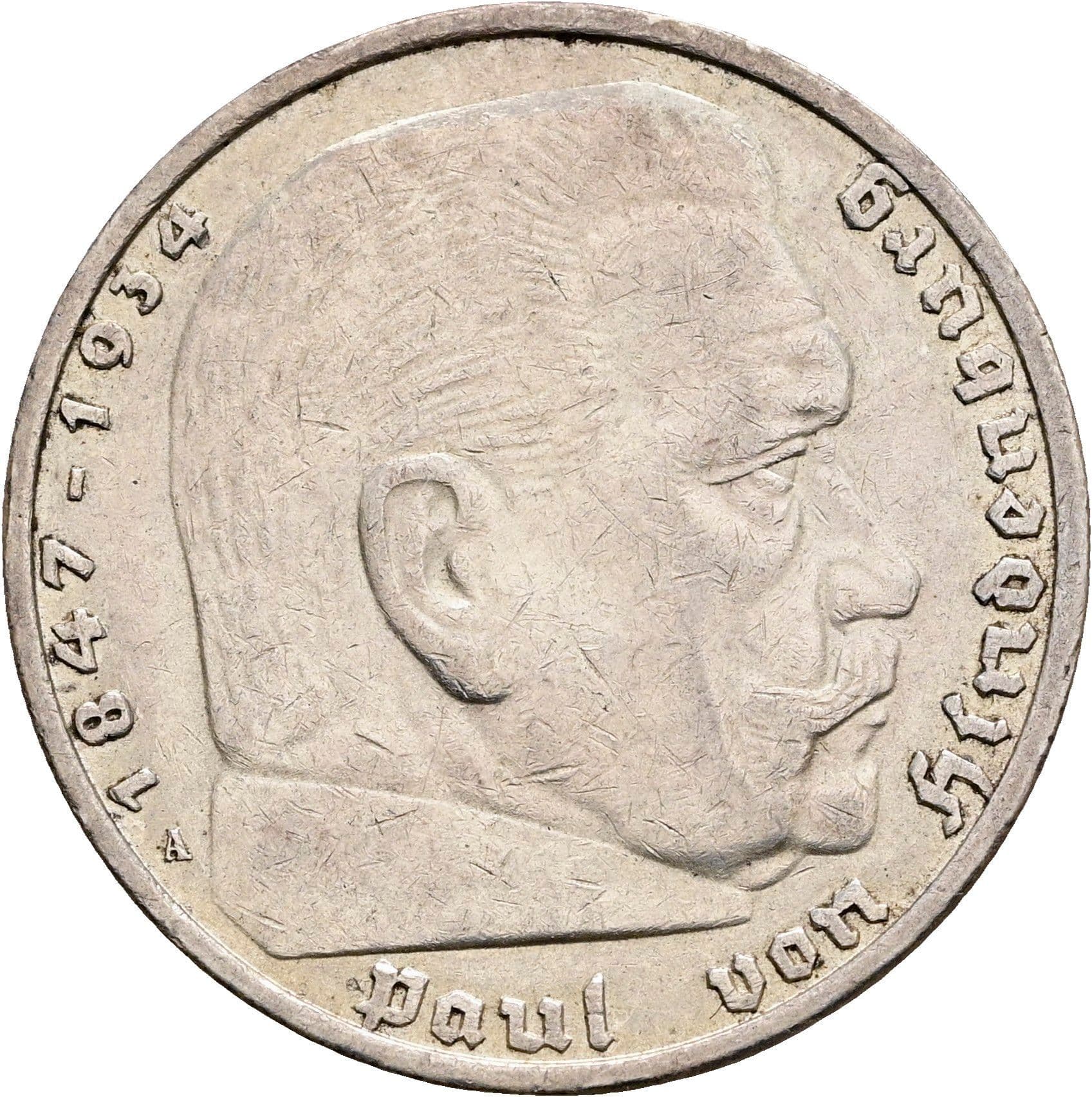 5 Reichsmark Berlin 1936 A – Vorderseite