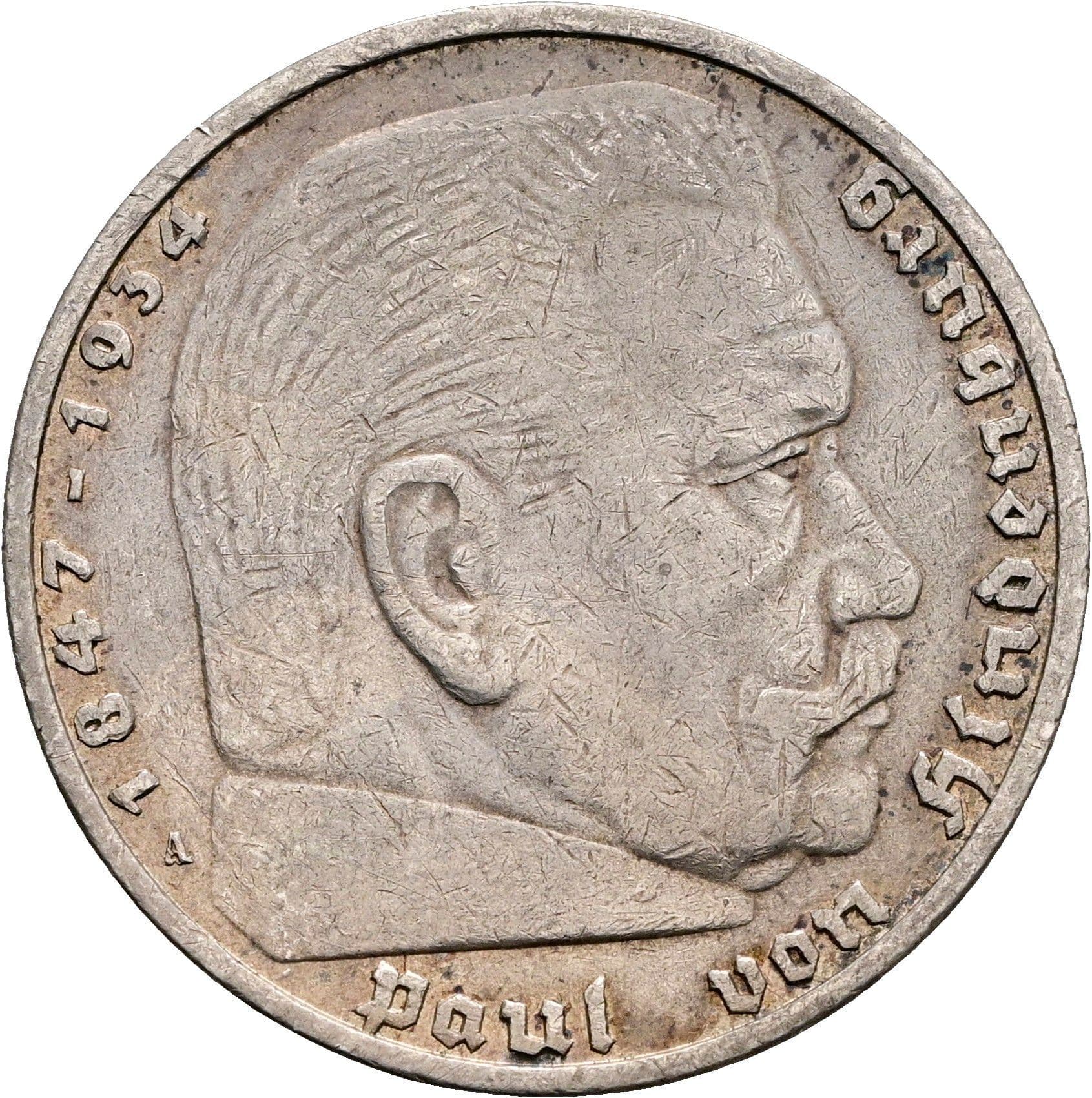 5 Reichsmark Berlin 1936 A – Vorderseite