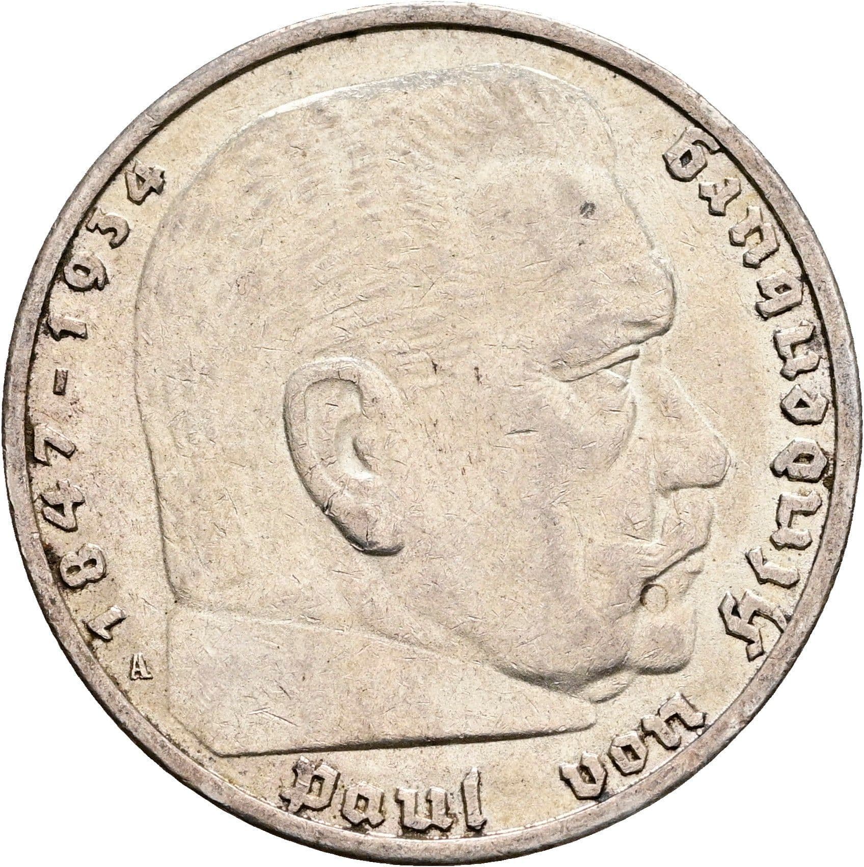 5 Reichsmark Berlin 1936 A – Vorderseite