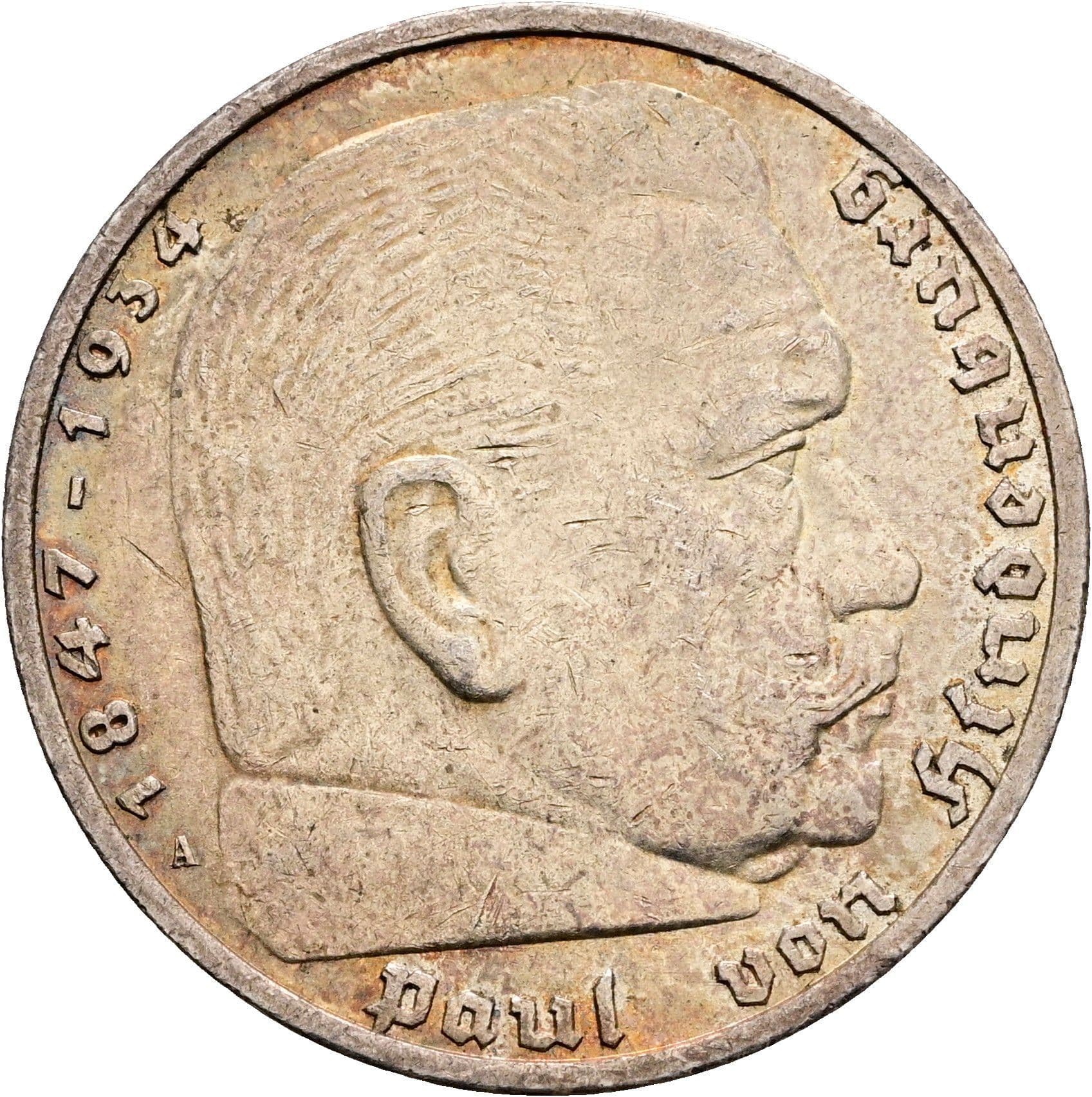 5 Reichsmark Berlin 1936 A – Vorderseite