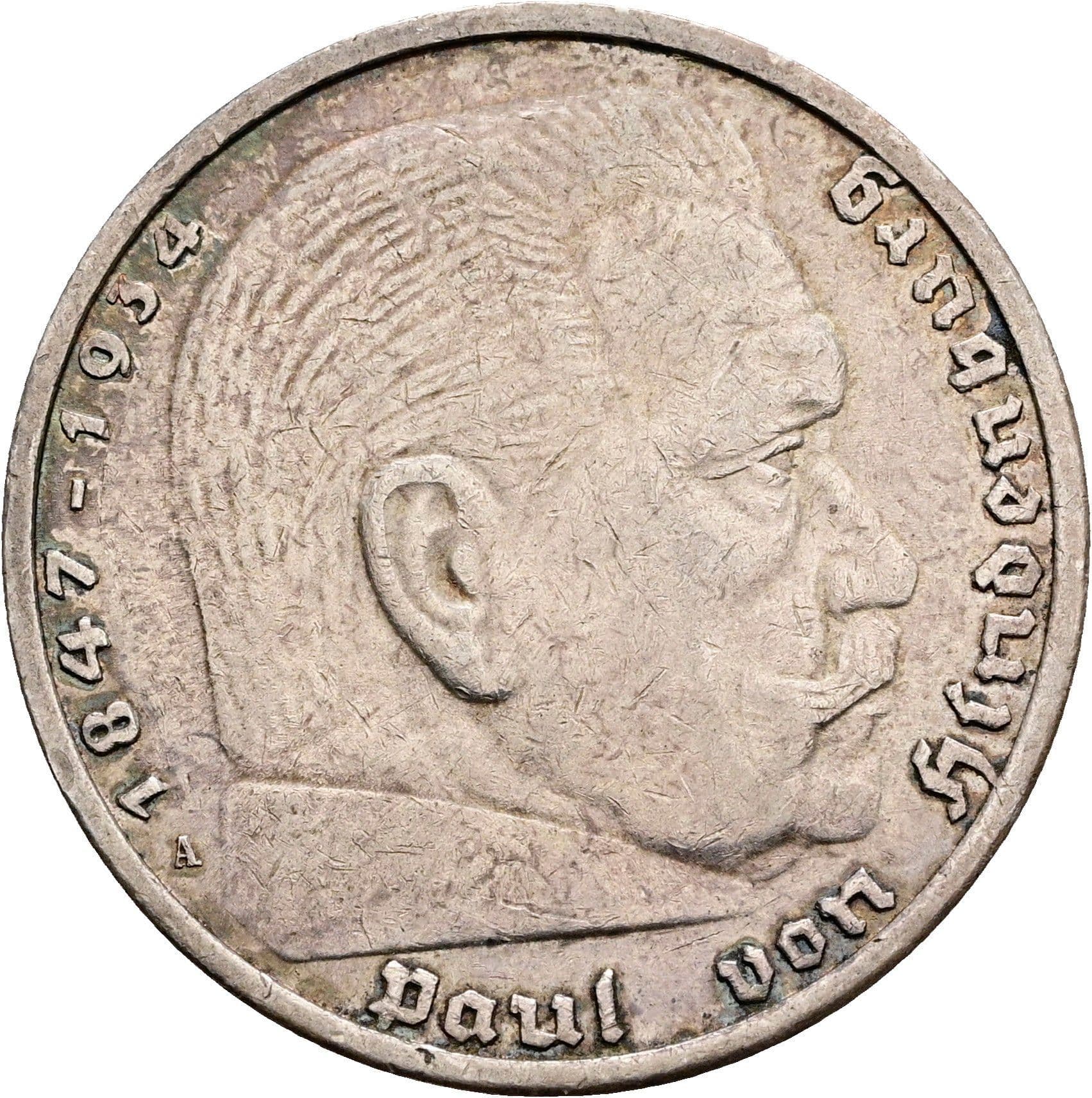 5 Reichsmark Berlin 1936 A – Vorderseite