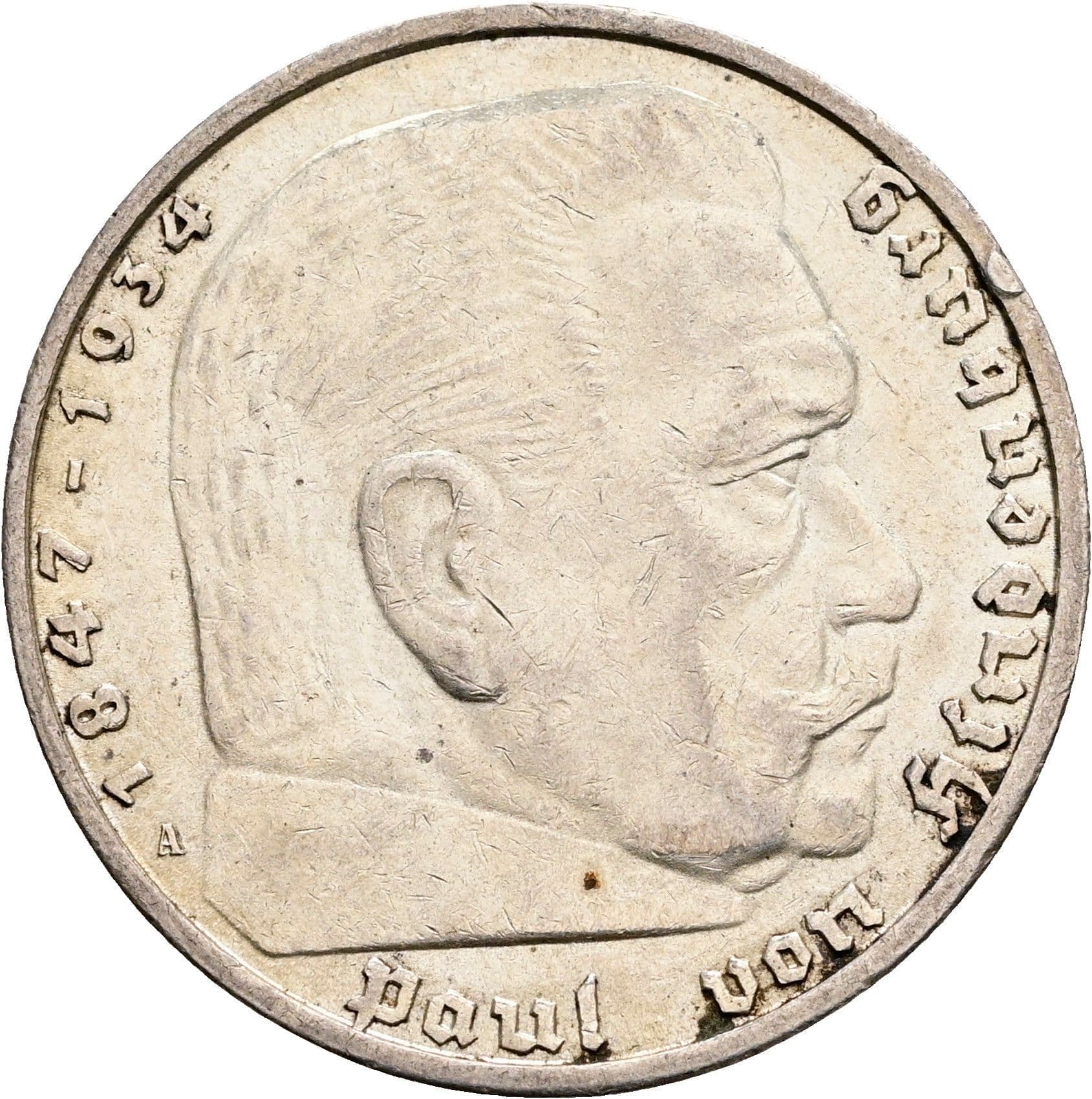 5 Reichsmark Berlin 1936 A – Vorderseite