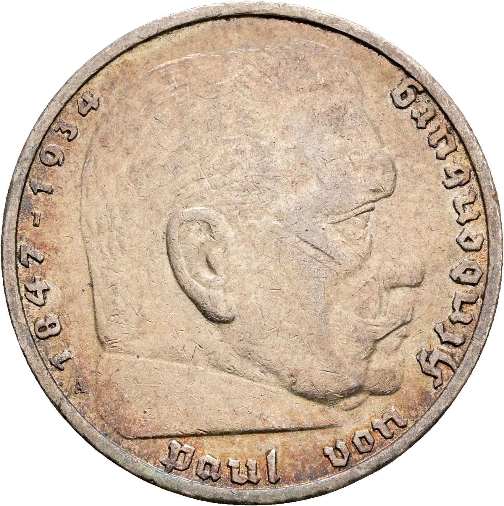 5 Reichsmark Berlin 1936 A – Vorderseite