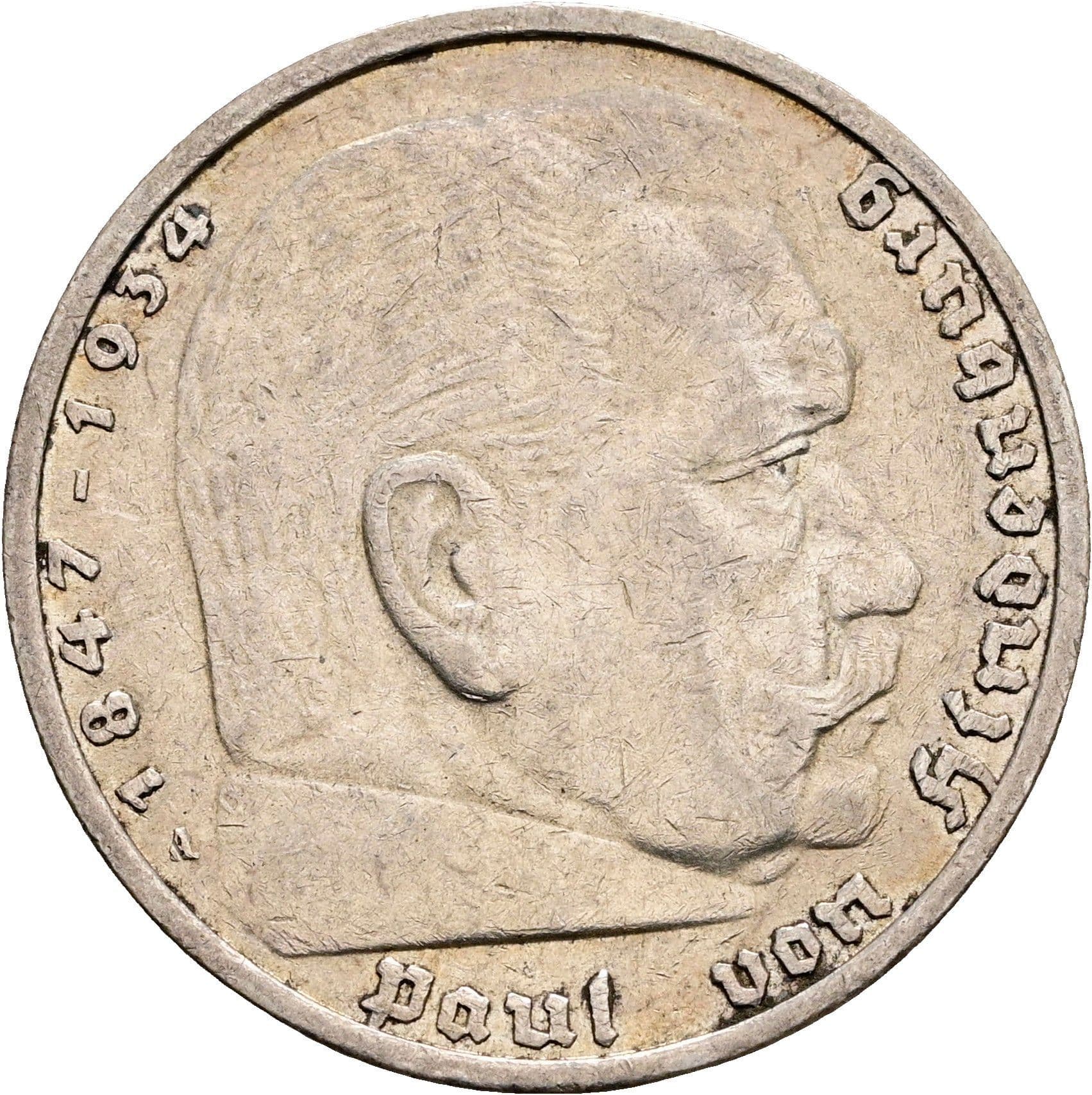 5 Reichsmark Berlin 1935 A – Vorderseite