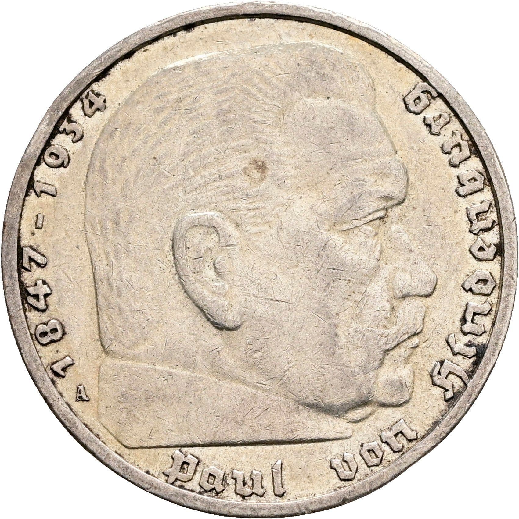 5 Reichsmark Berlin 1936 A – Vorderseite
