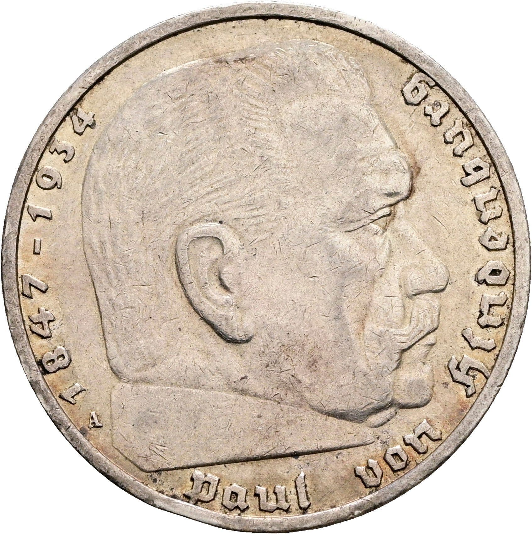 5 Reichsmark Berlin 1936 A – Vorderseite