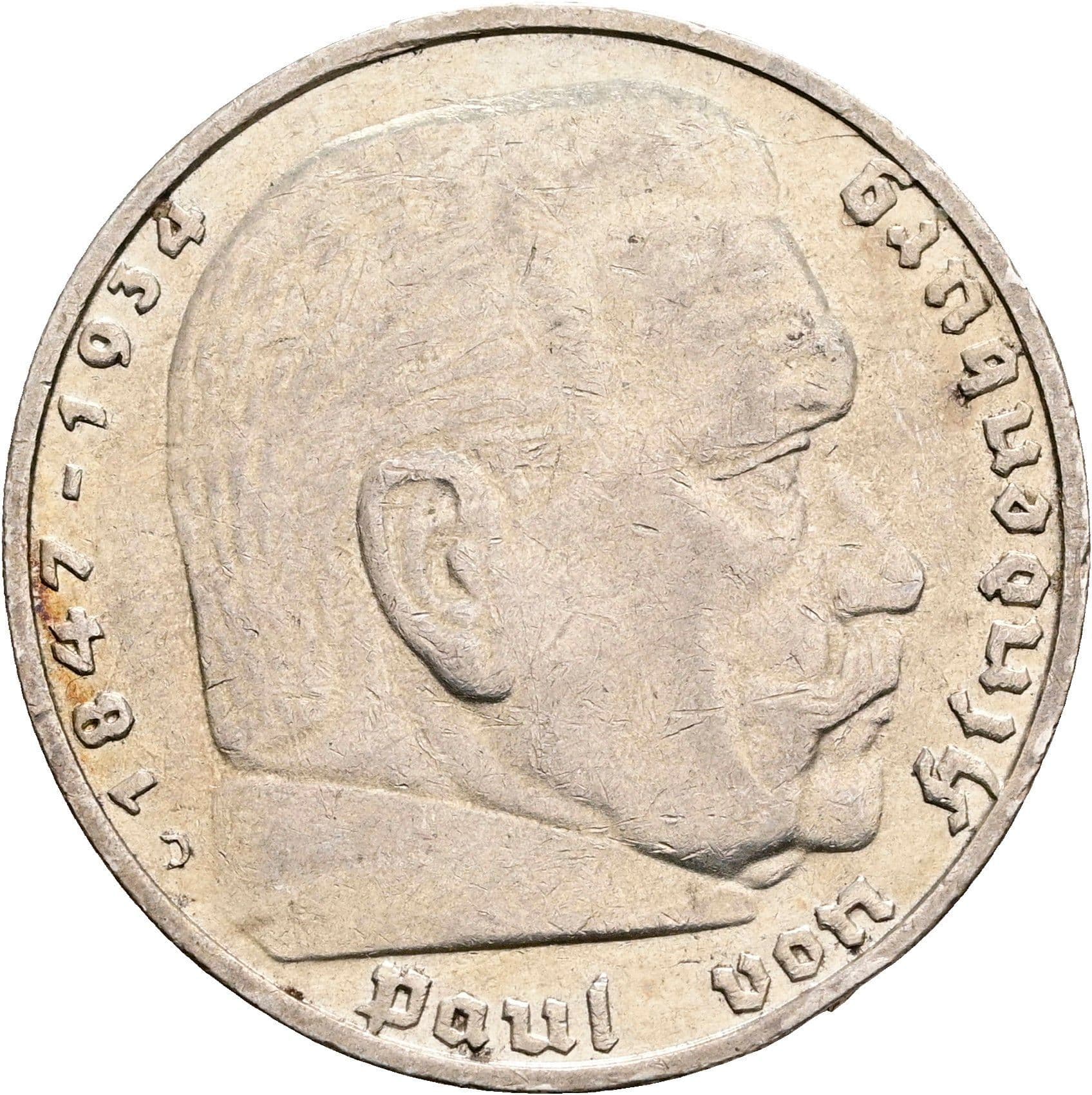 5 Reichsmark München 1936 D – Vorderseite