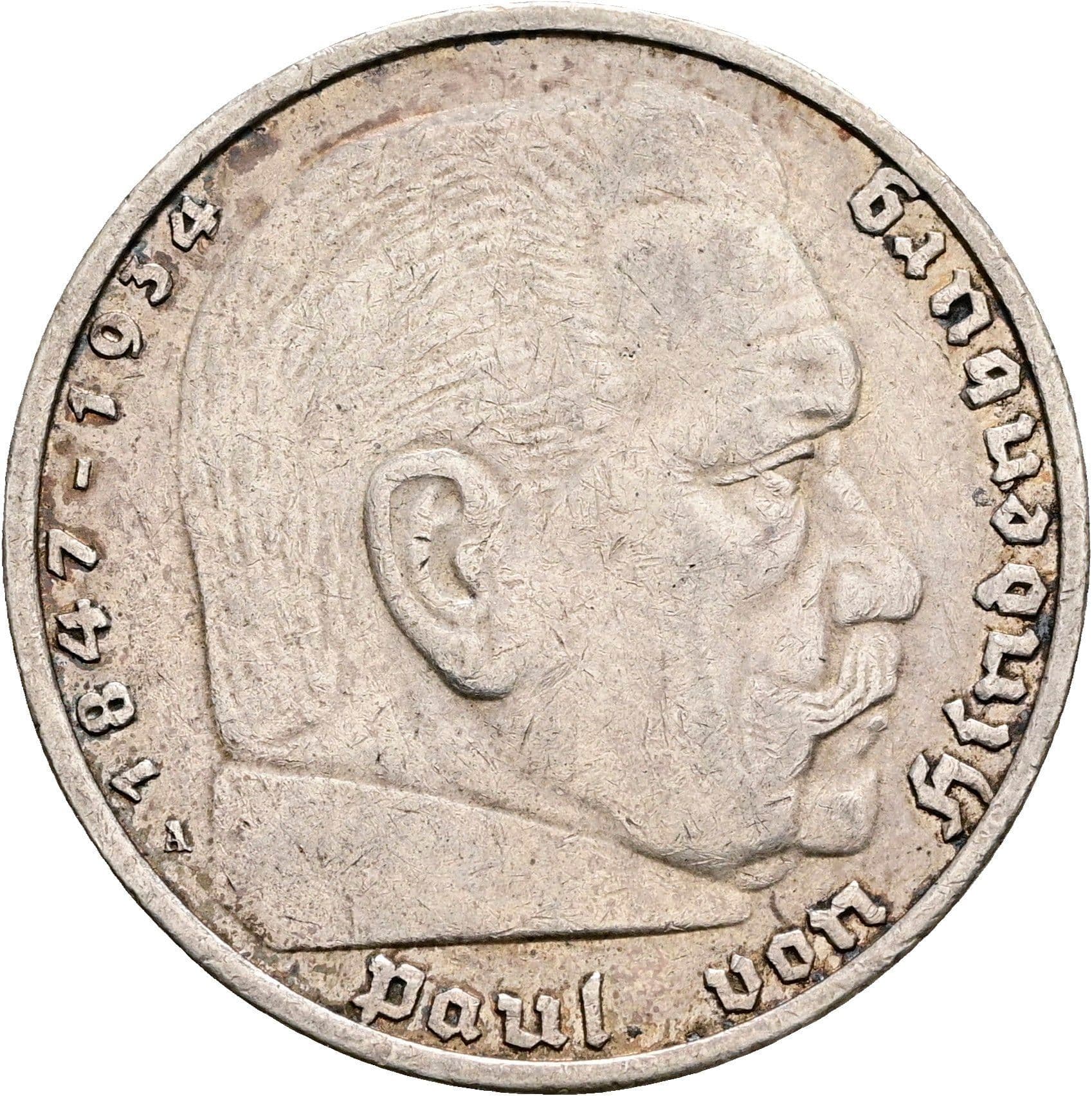5 Reichsmark Berlin 1935 A – Vorderseite