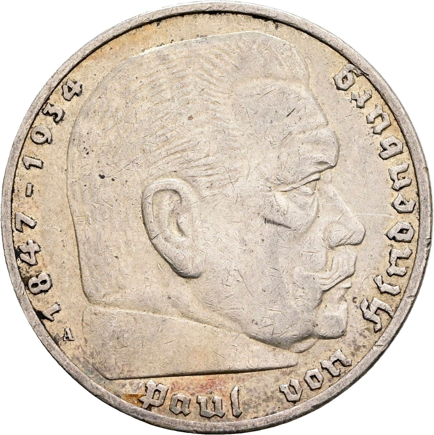 5 Reichsmark Berlin 1936 A – Vorderseite