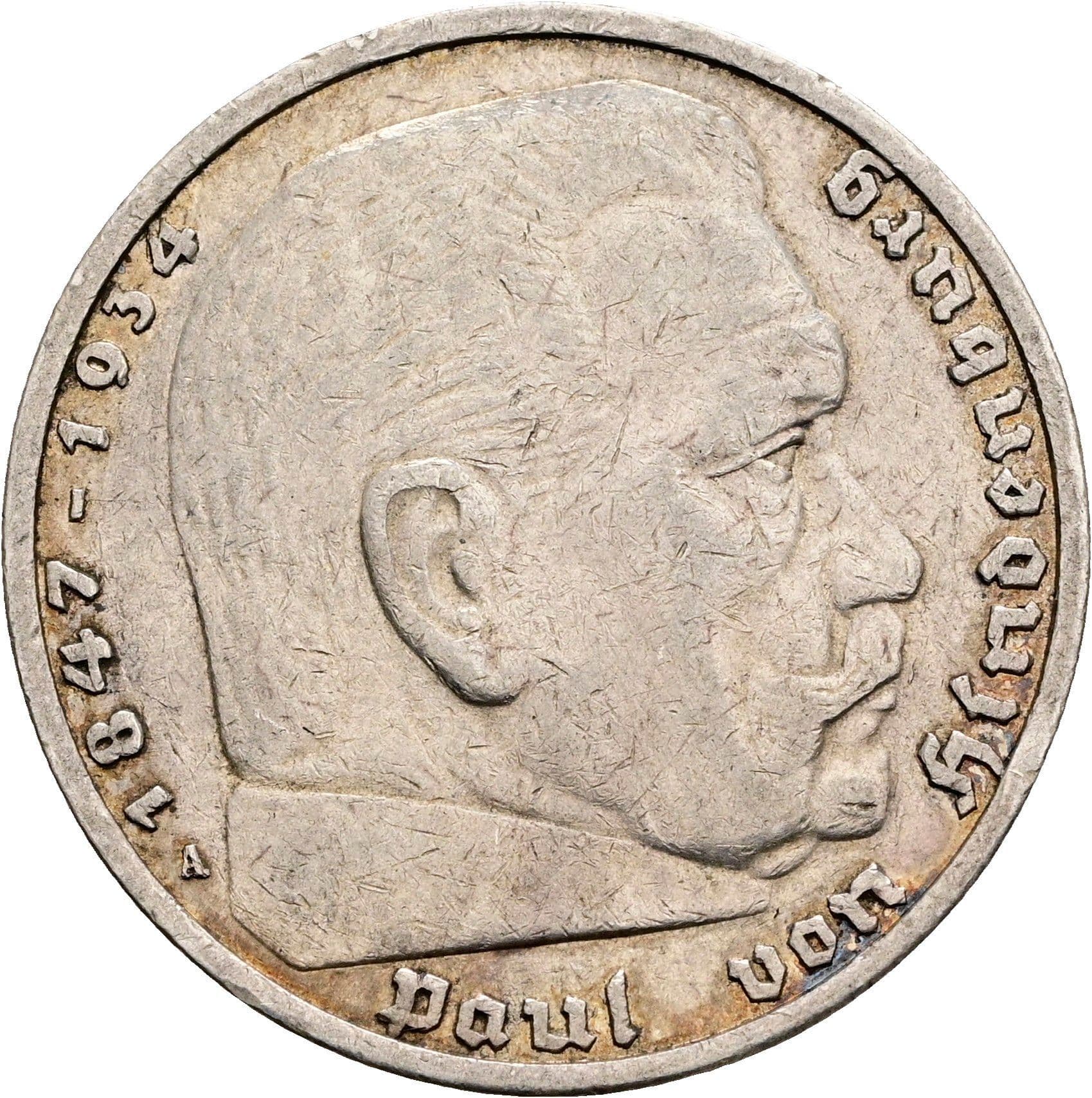 5 Reichsmark Berlin 1935 A – Vorderseite