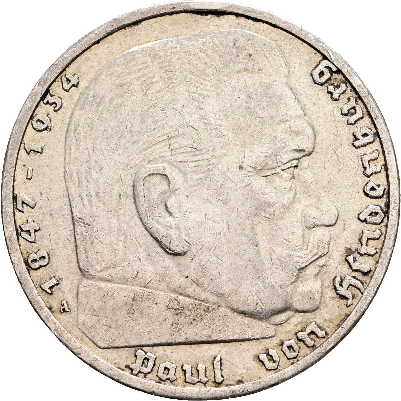 5 Reichsmark Berlin 1936 A – Vorderseite