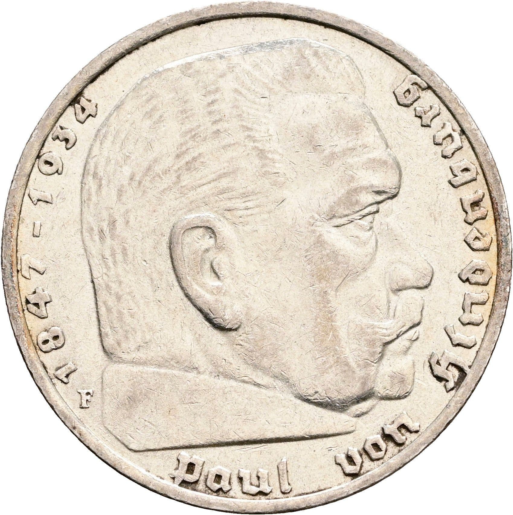 5 Reichsmark Stuttgart 1936 F – Vorderseite