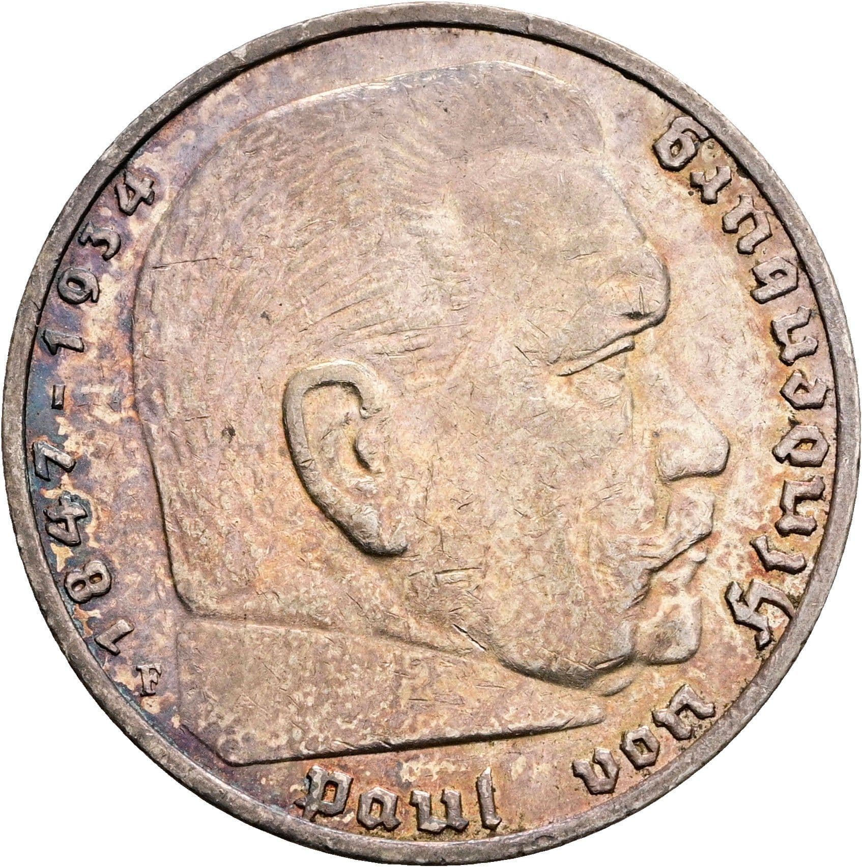 5 Reichsmark Stuttgart 1936 F – Vorderseite