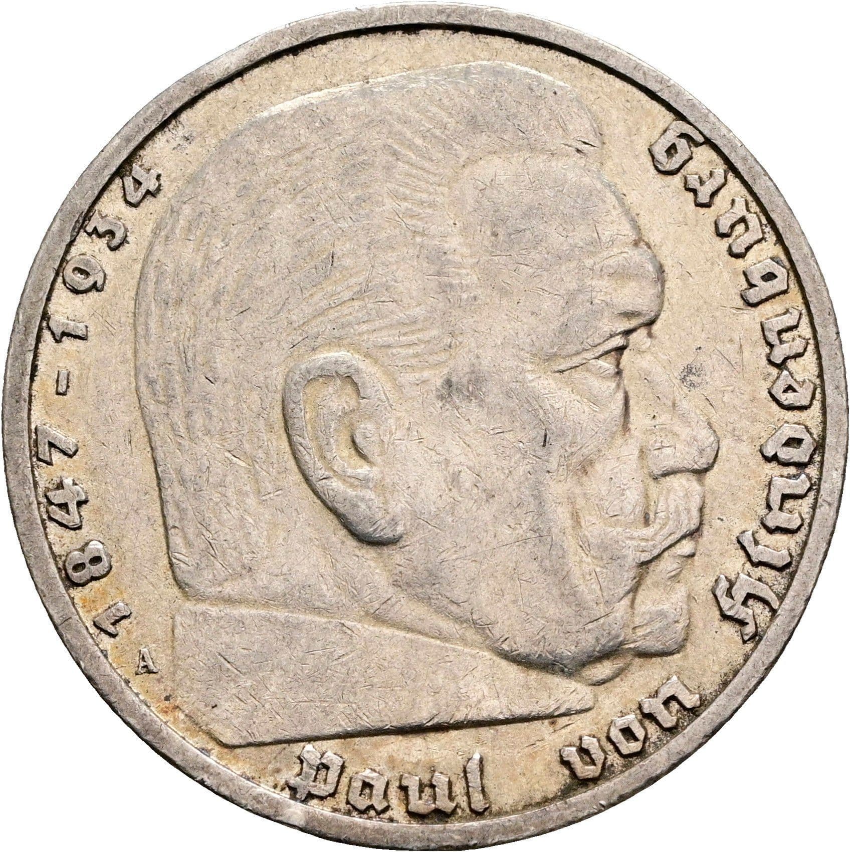 5 Reichsmark Berlin 1935 A – Vorderseite
