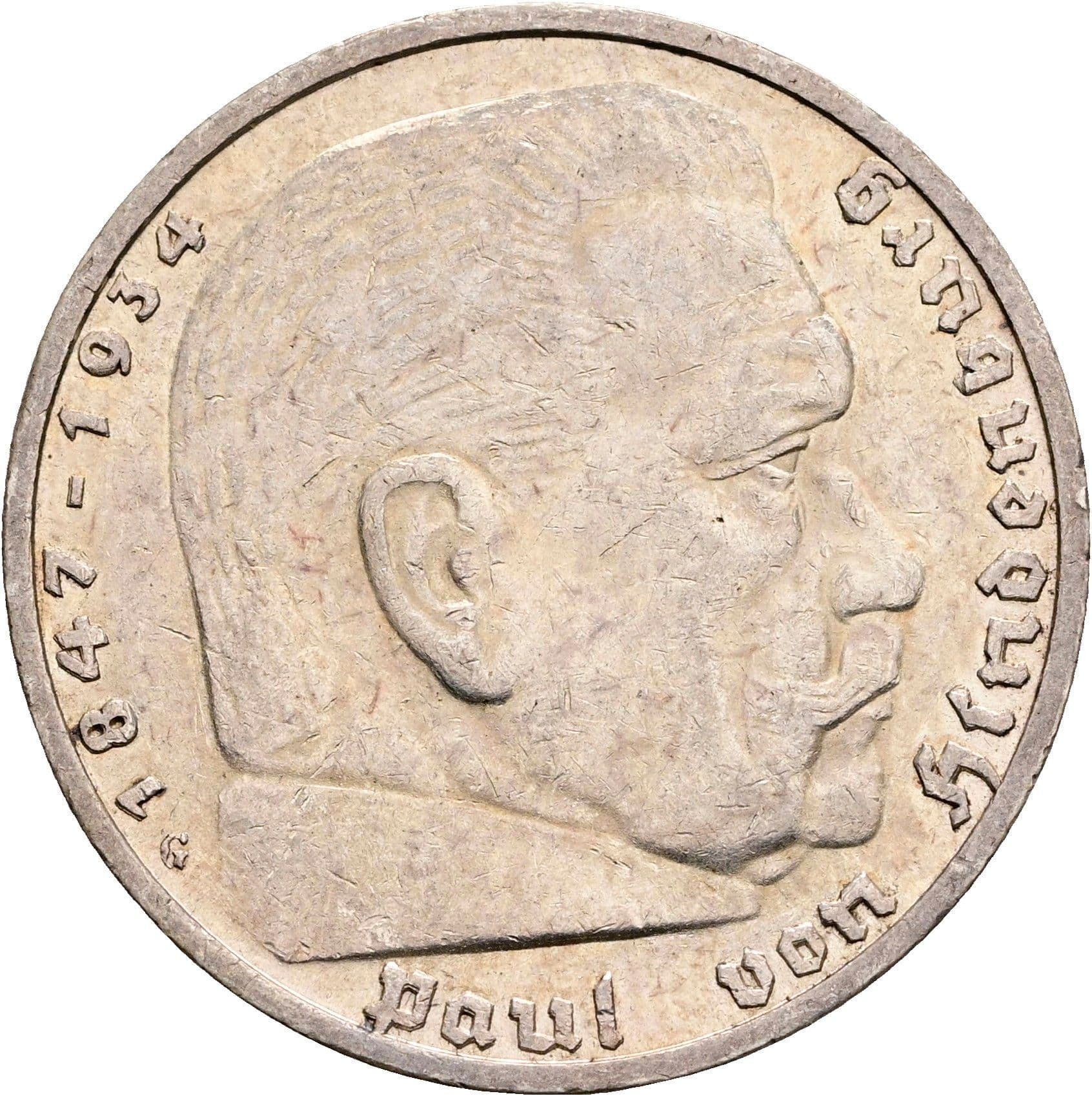 5 Reichsmark Karlsruhe 1936 G – Vorderseite