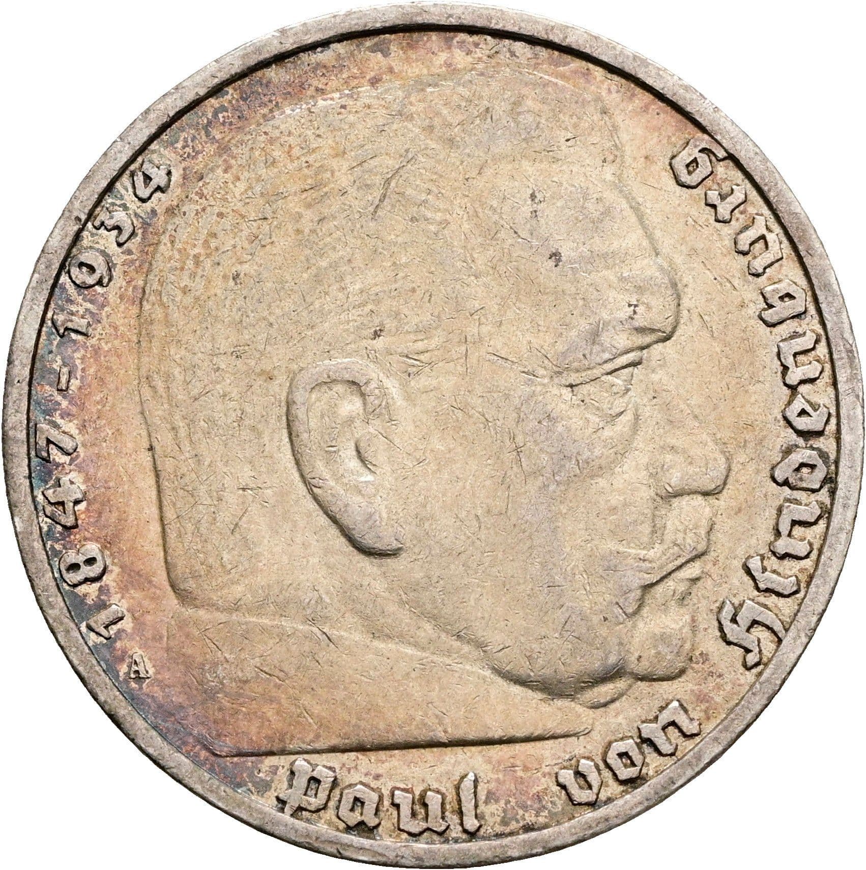 5 Reichsmark Berlin 1935 A – Vorderseite
