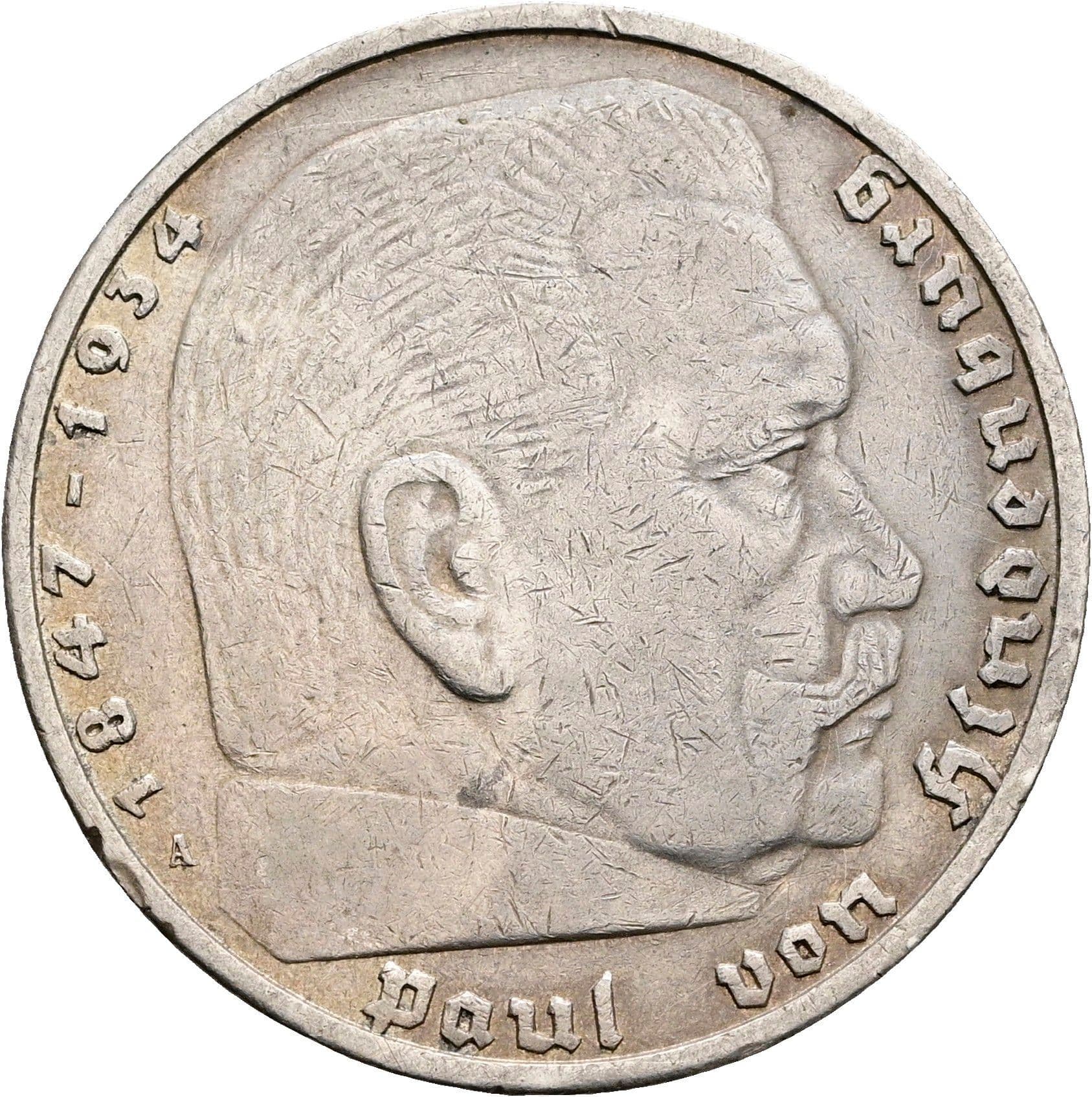 5 Reichsmark Berlin 1936 A – Vorderseite