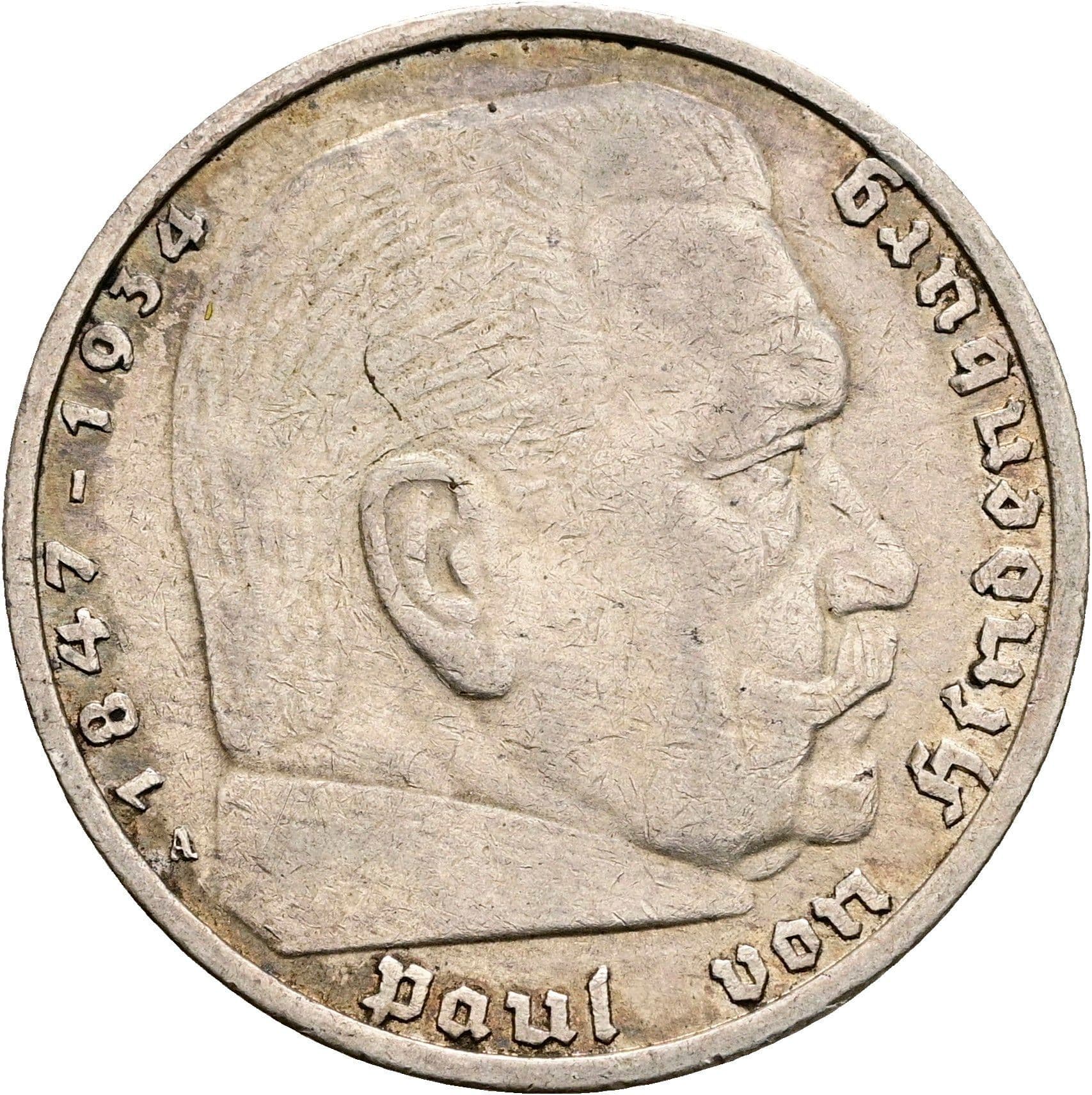 5 Reichsmark Berlin 1935 A – Vorderseite