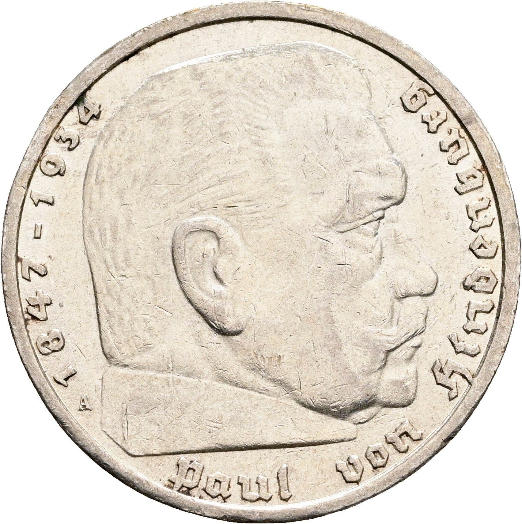 5 Reichsmark Berlin 1935 A – Vorderseite