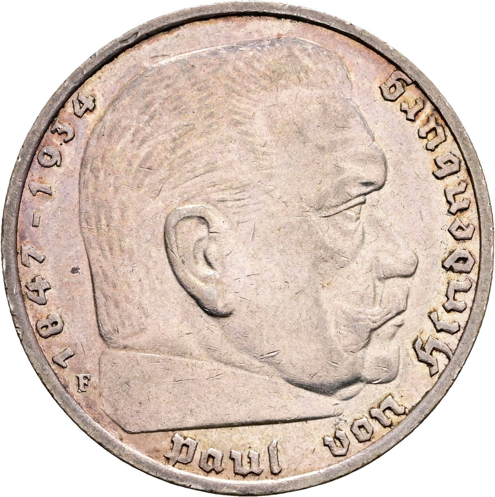 5 Reichsmark Stuttgart 1936 F – Vorderseite