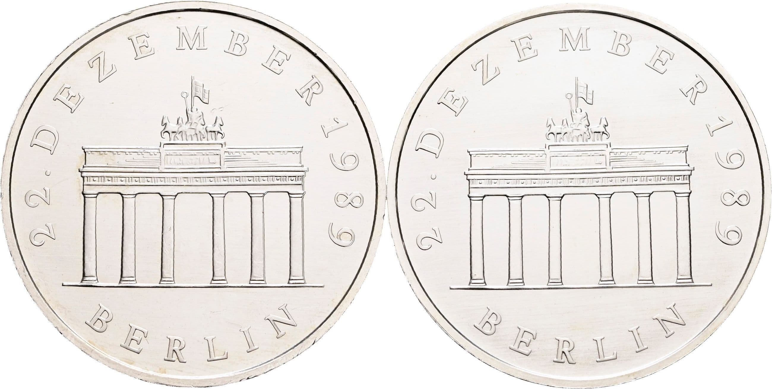 Lot 2 Stück 20 Mark 1990 A – Vorderseite