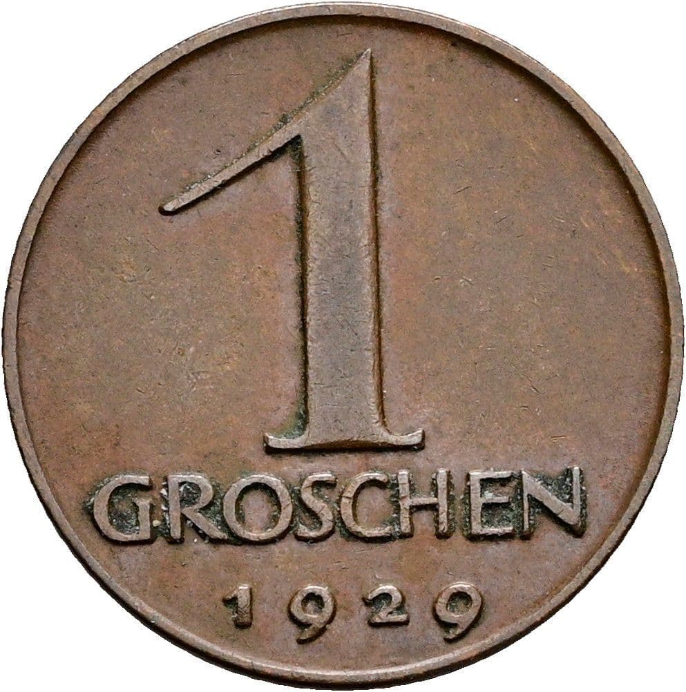 1 Groschen 1929 – Vorderseite