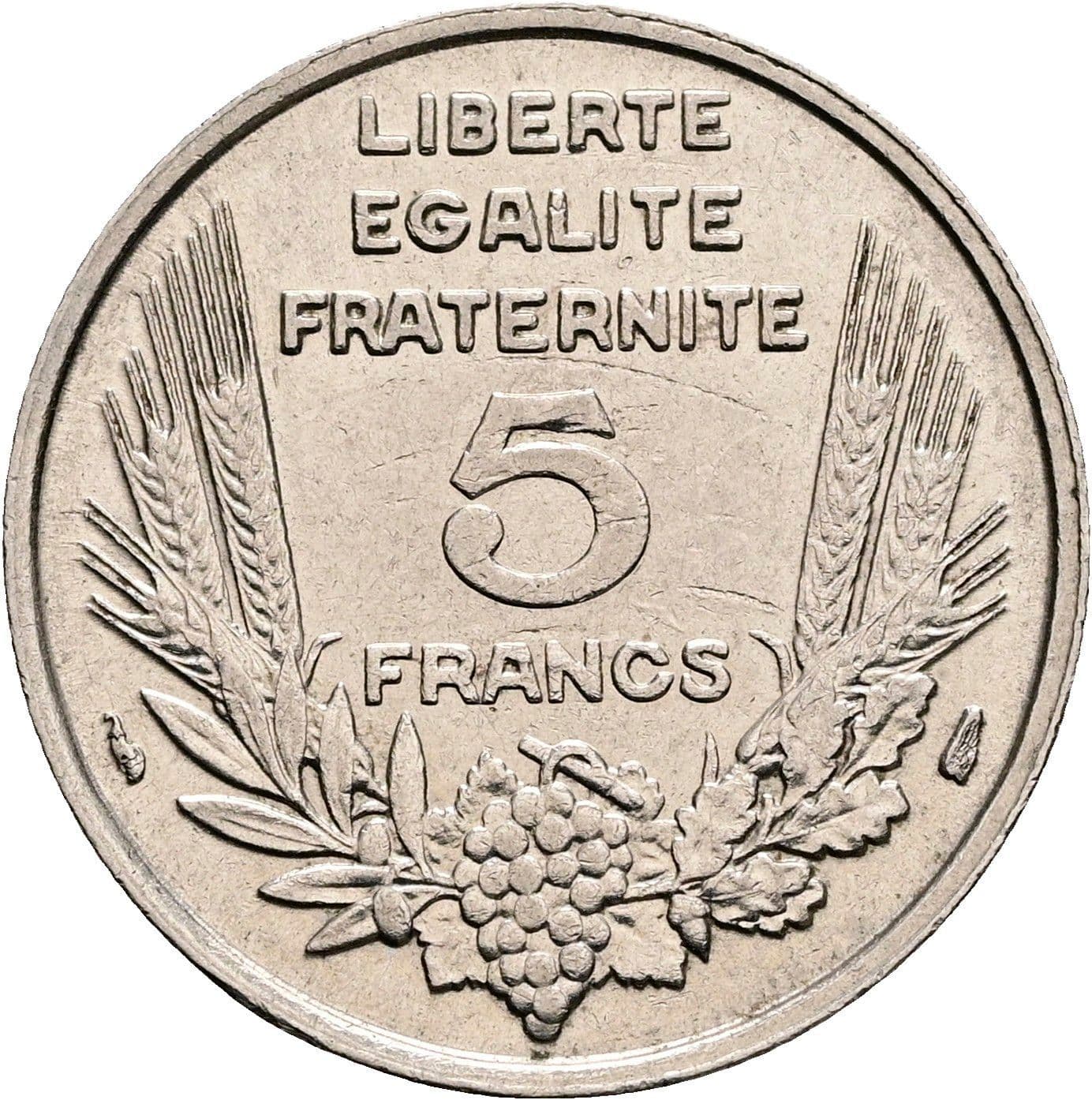 5 Francs 1933 – Vorderseite