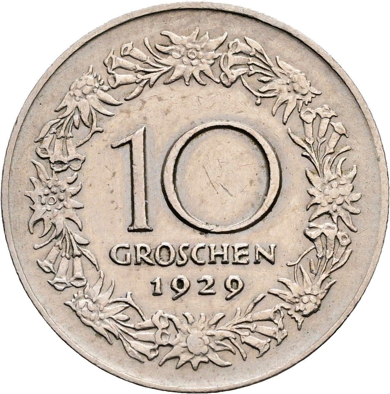 10 Groschen 1929 – Vorderseite