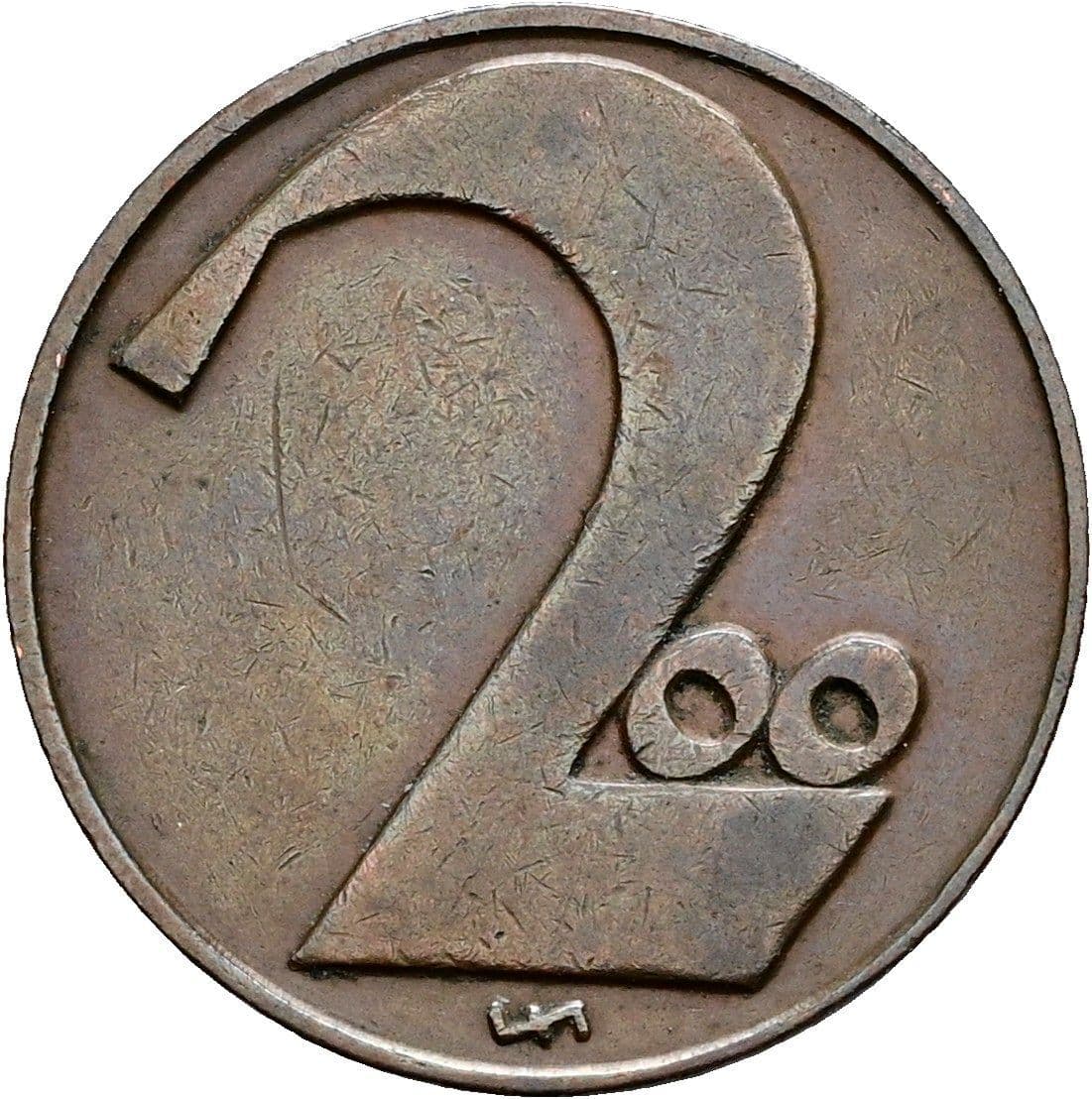 200 Kronen (2 Groschen) 1924 – Vorderseite