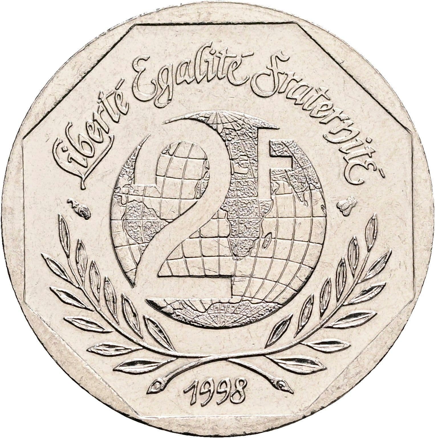 2 Francs 1998 – Vorderseite