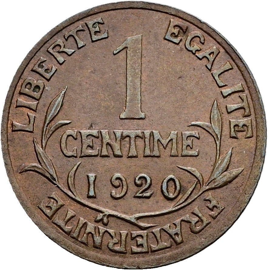 1 Centime 1920 – Vorderseite