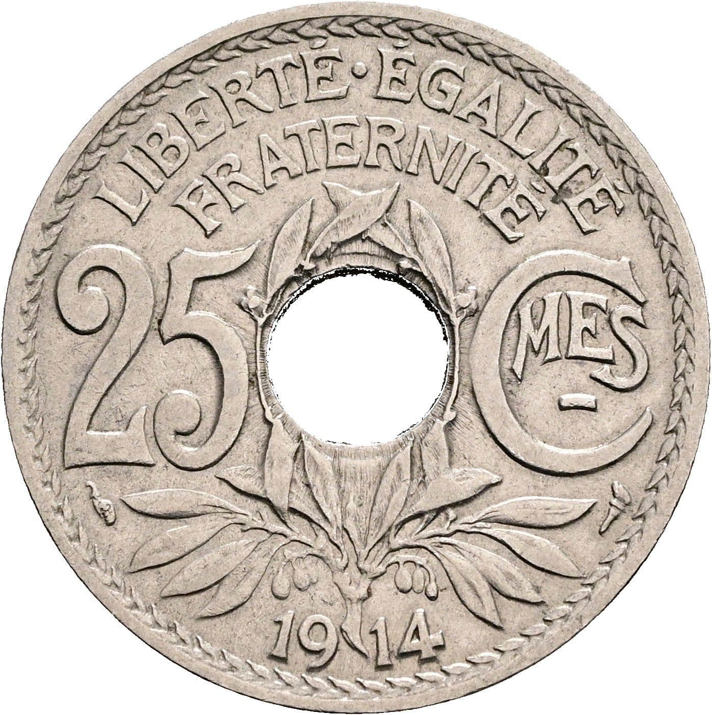 25 Centimes 1914 – Vorderseite