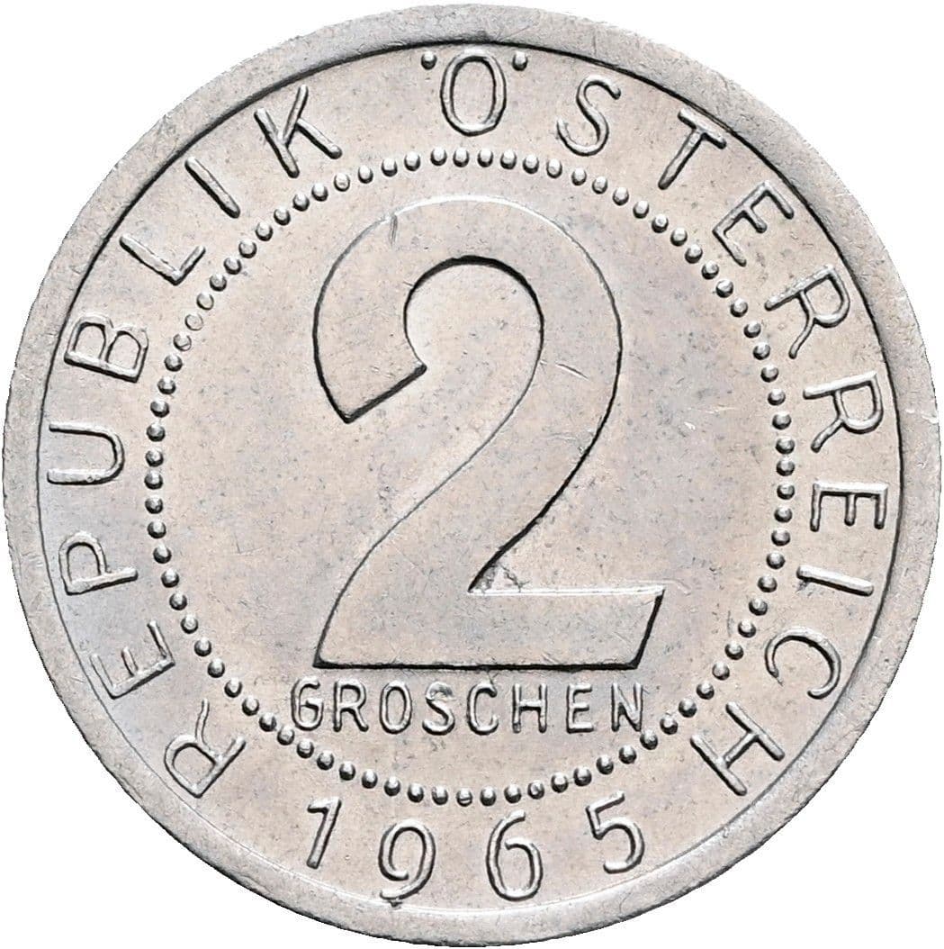 2 Groschen 1965 – Vorderseite