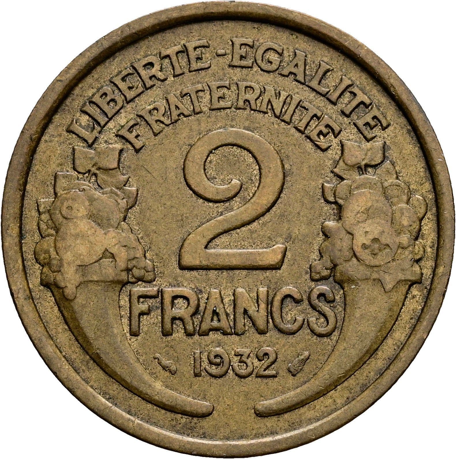 2 Francs 1932 – Vorderseite
