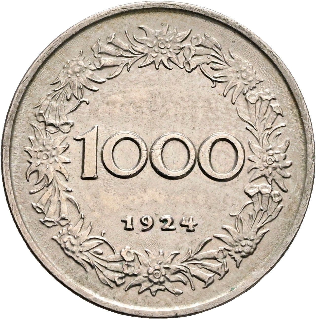1000 Kronen (10 Groschen) 1924 – Vorderseite