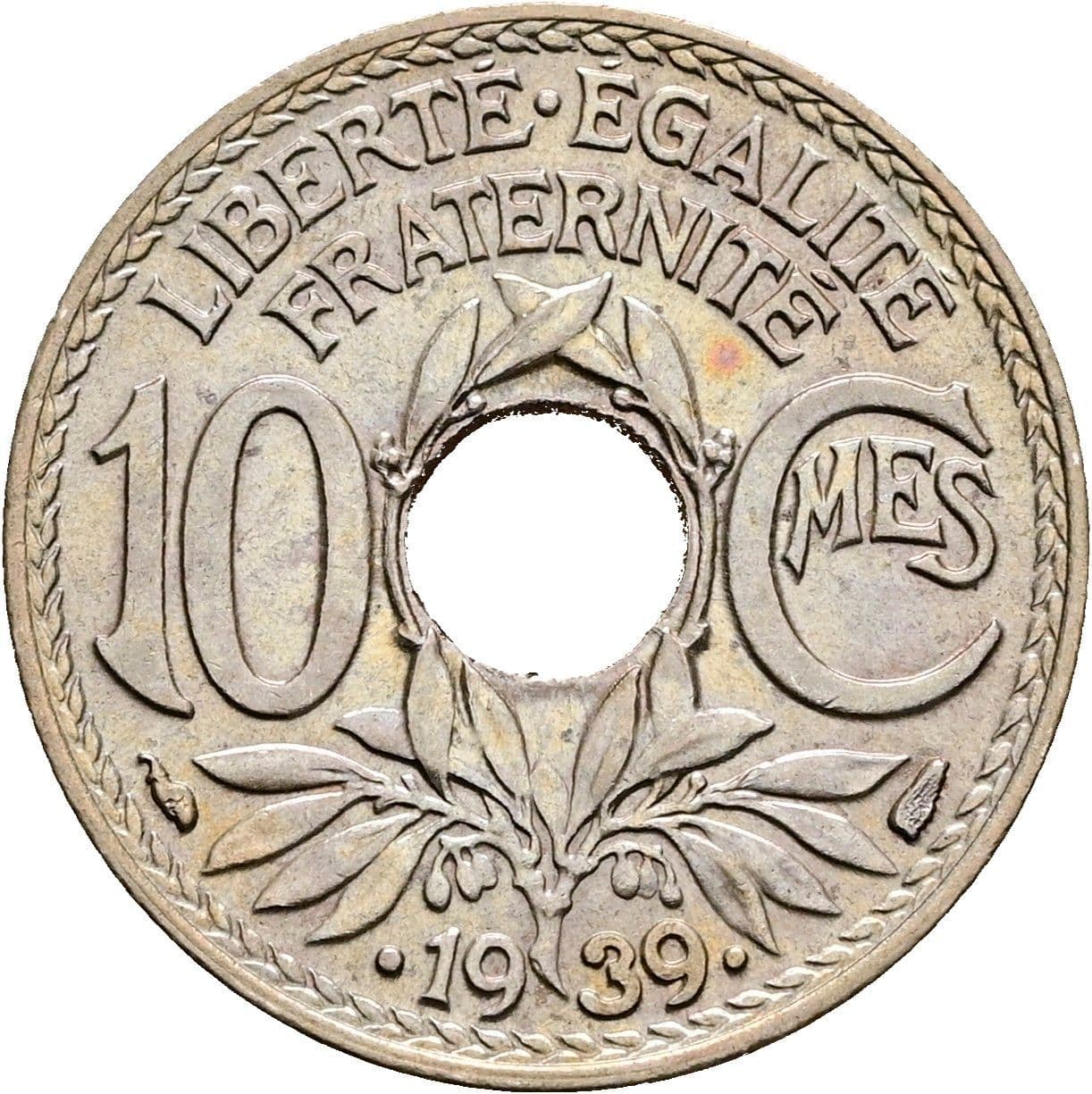 10 Centimes 1939 – Vorderseite