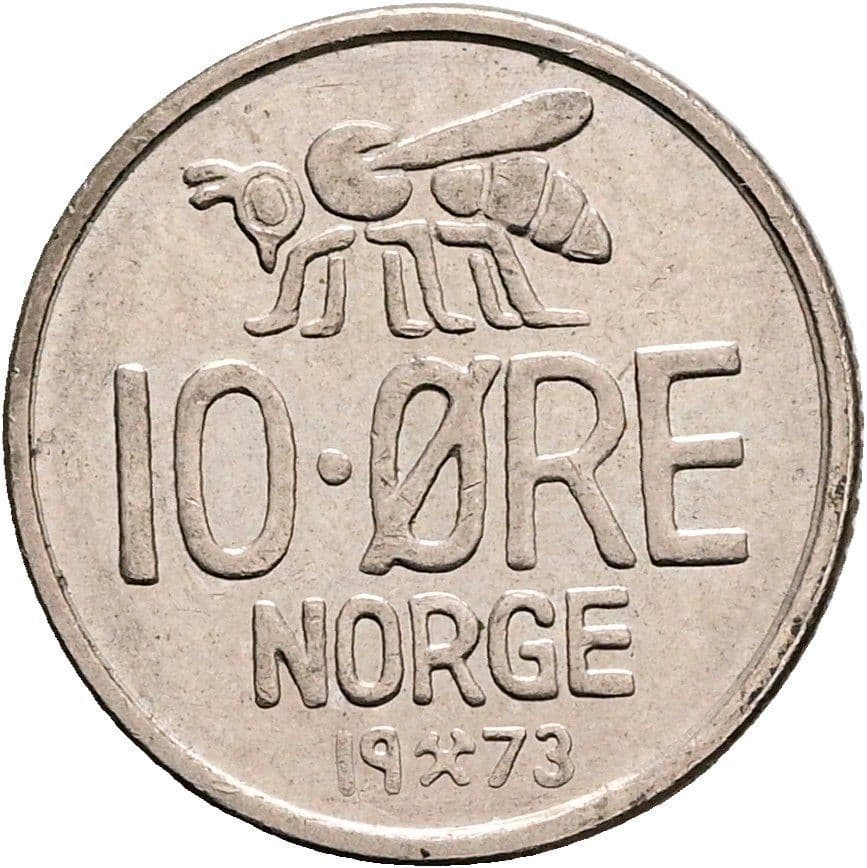 10 Öre Olav V. 1957-1991 1973 – Vorderseite