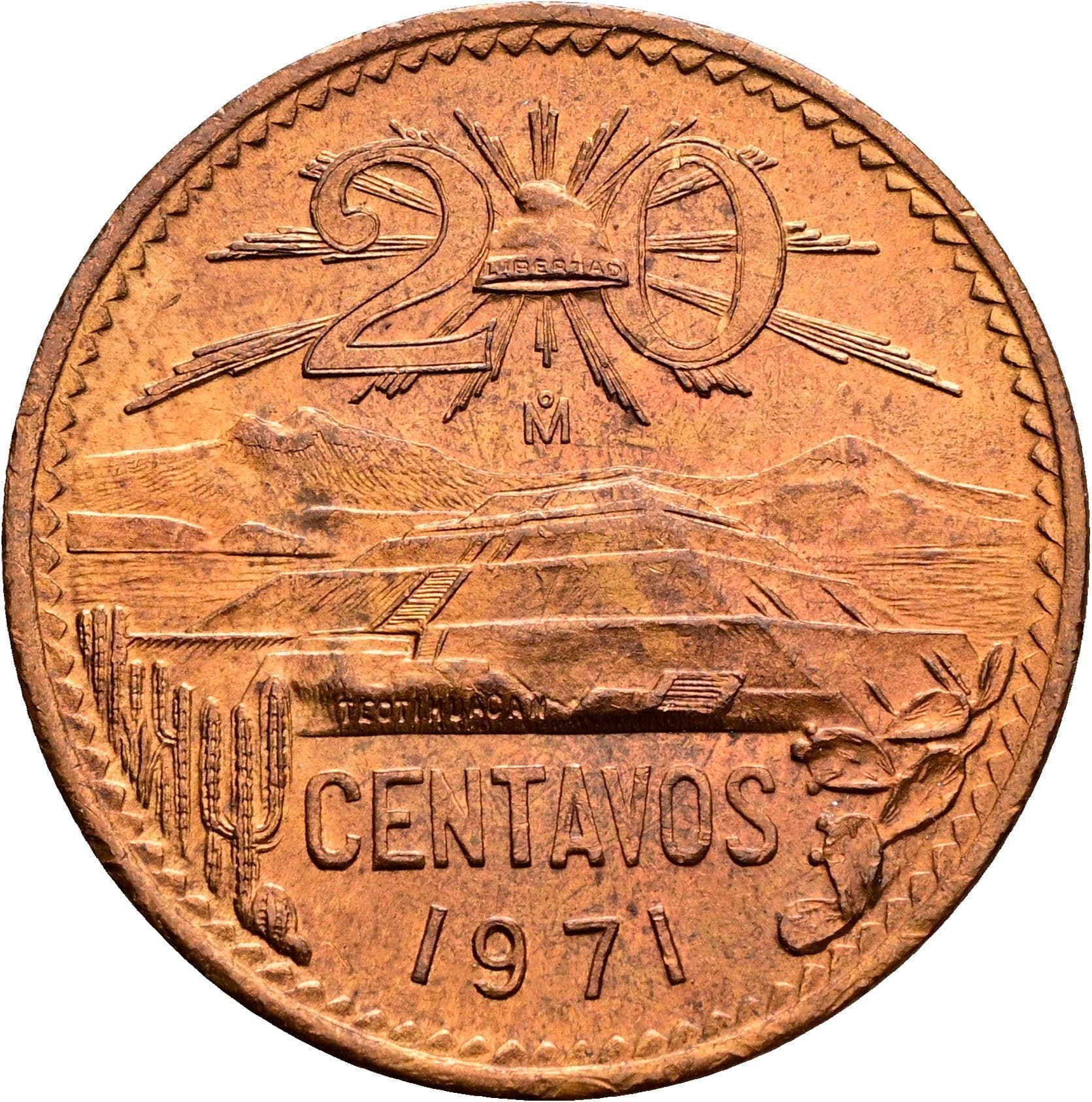 20 Centavos 1971 – Vorderseite